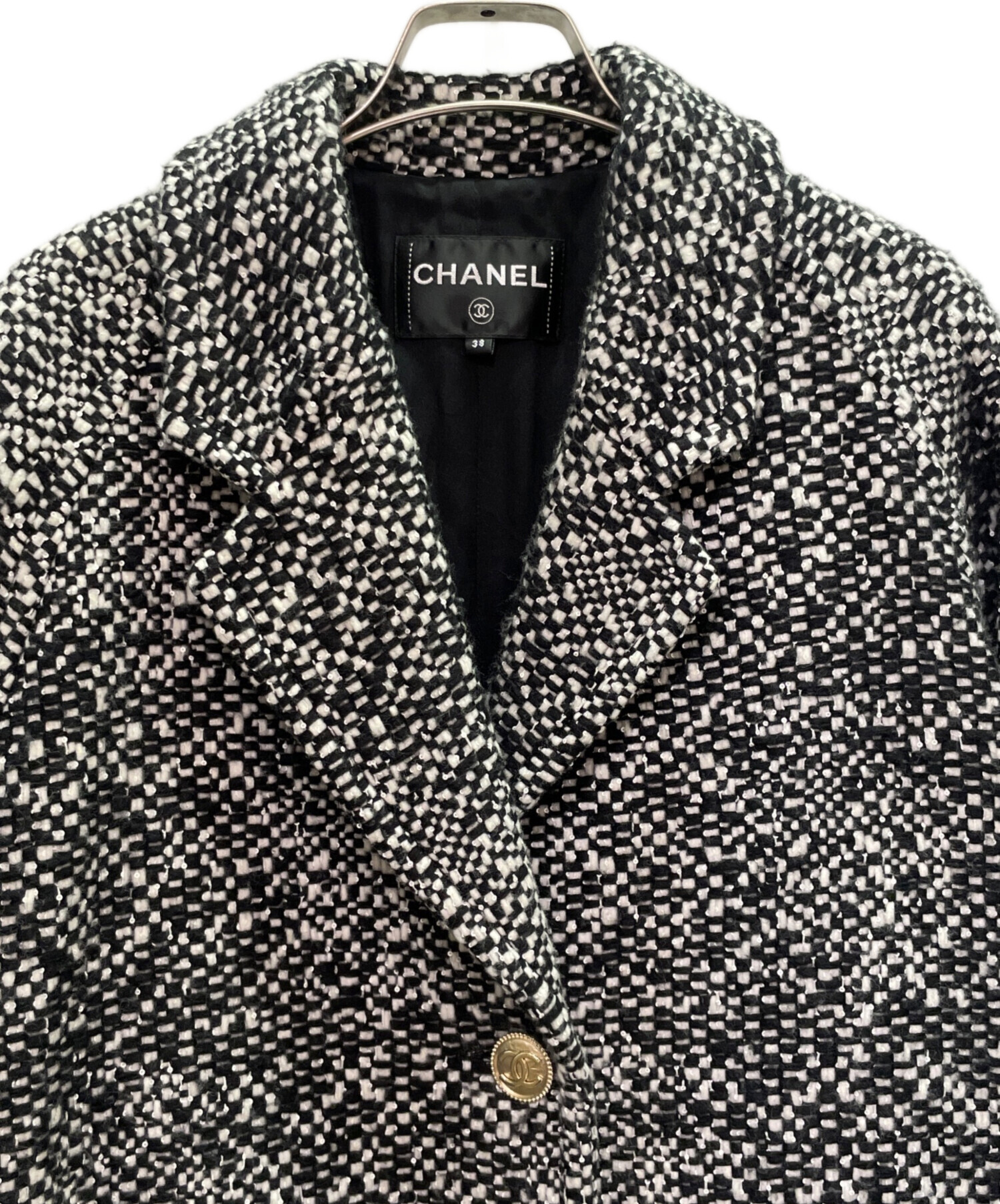 中古・古着通販】CHANEL (シャネル) ココマークボタン ツイードコート