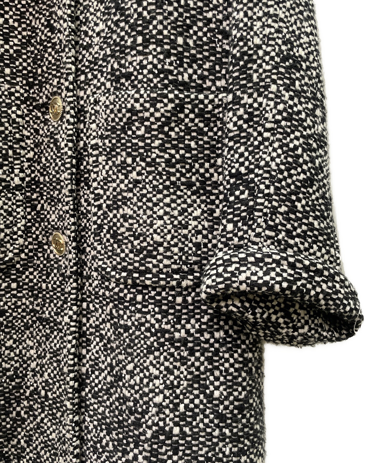 中古・古着通販】CHANEL (シャネル) ココマークボタン ツイードコート