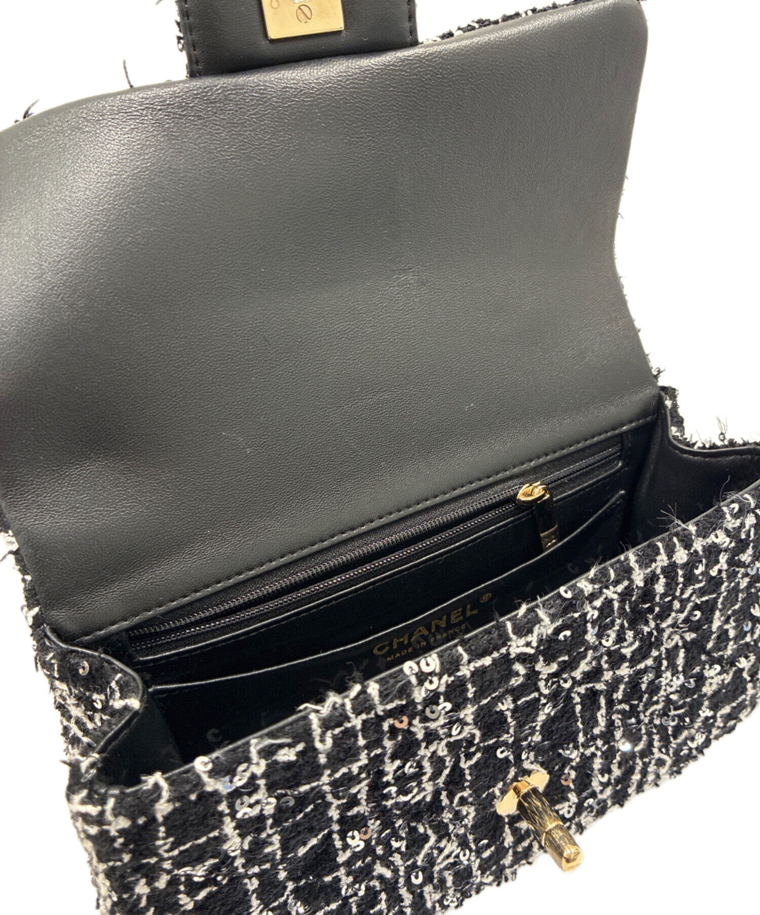 中古・古着通販】CHANEL (シャネル) トップハンドルツイードチェーン