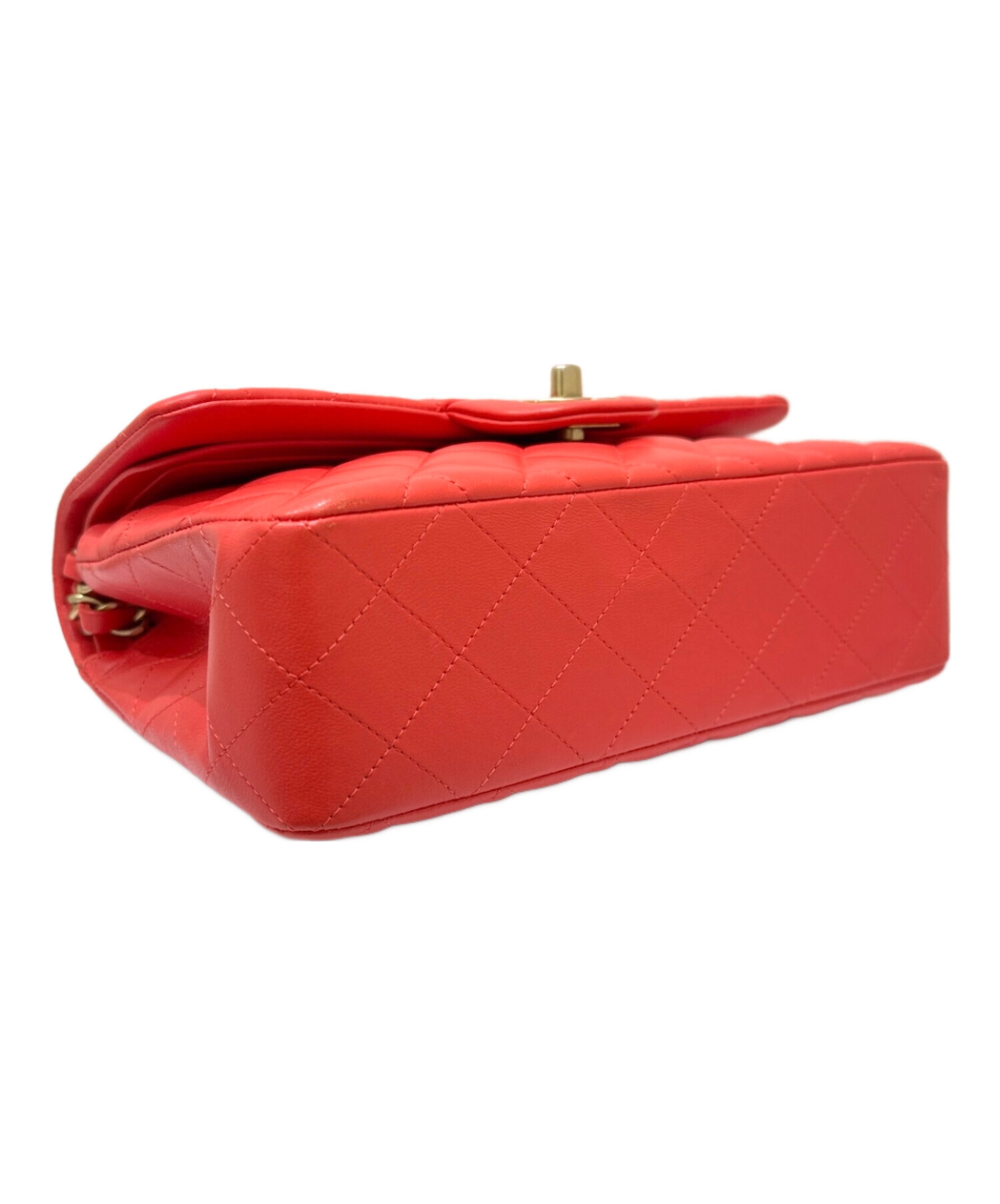 シャネル CHANEL Wフラップ チェーンショルダー レッド 激レア 正規品 CHANEL（シャネル） マトラッセ23 ダブルフラップ ココマーク チェーン