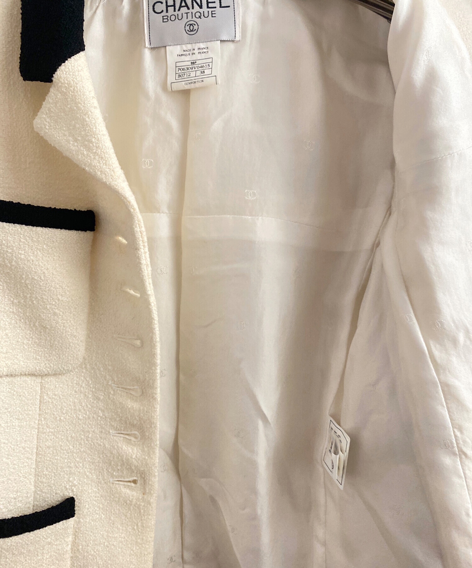 CHANEL 21B ツイードジャケット 38 中古・古着通販】CHANEL (シャネル) バイカラーツイードジャケット