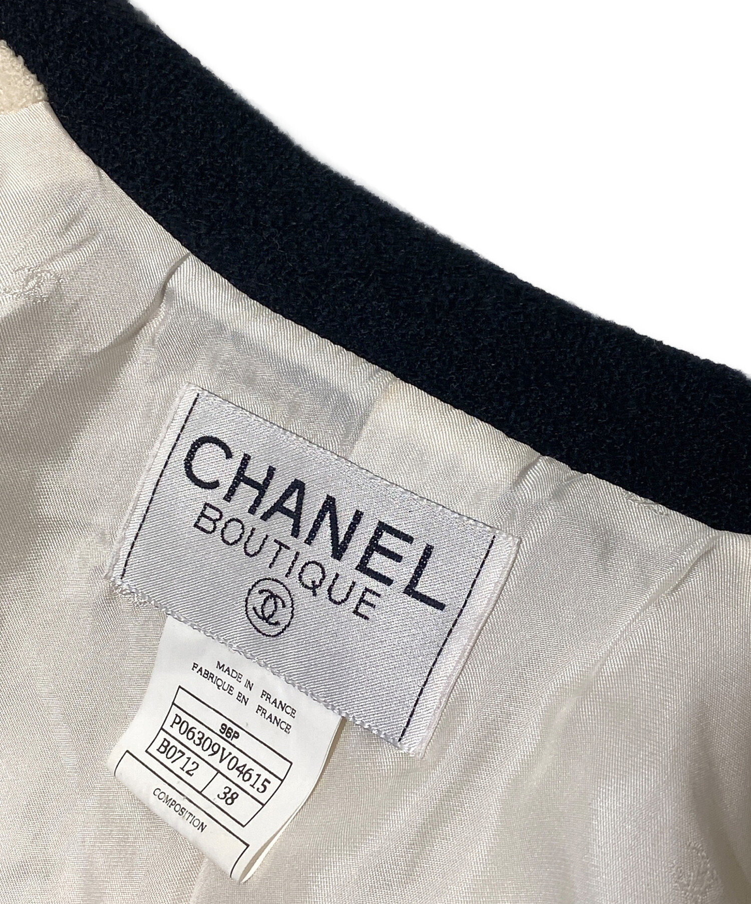 中古・古着通販】CHANEL (シャネル) バイカラーツイードジャケット 