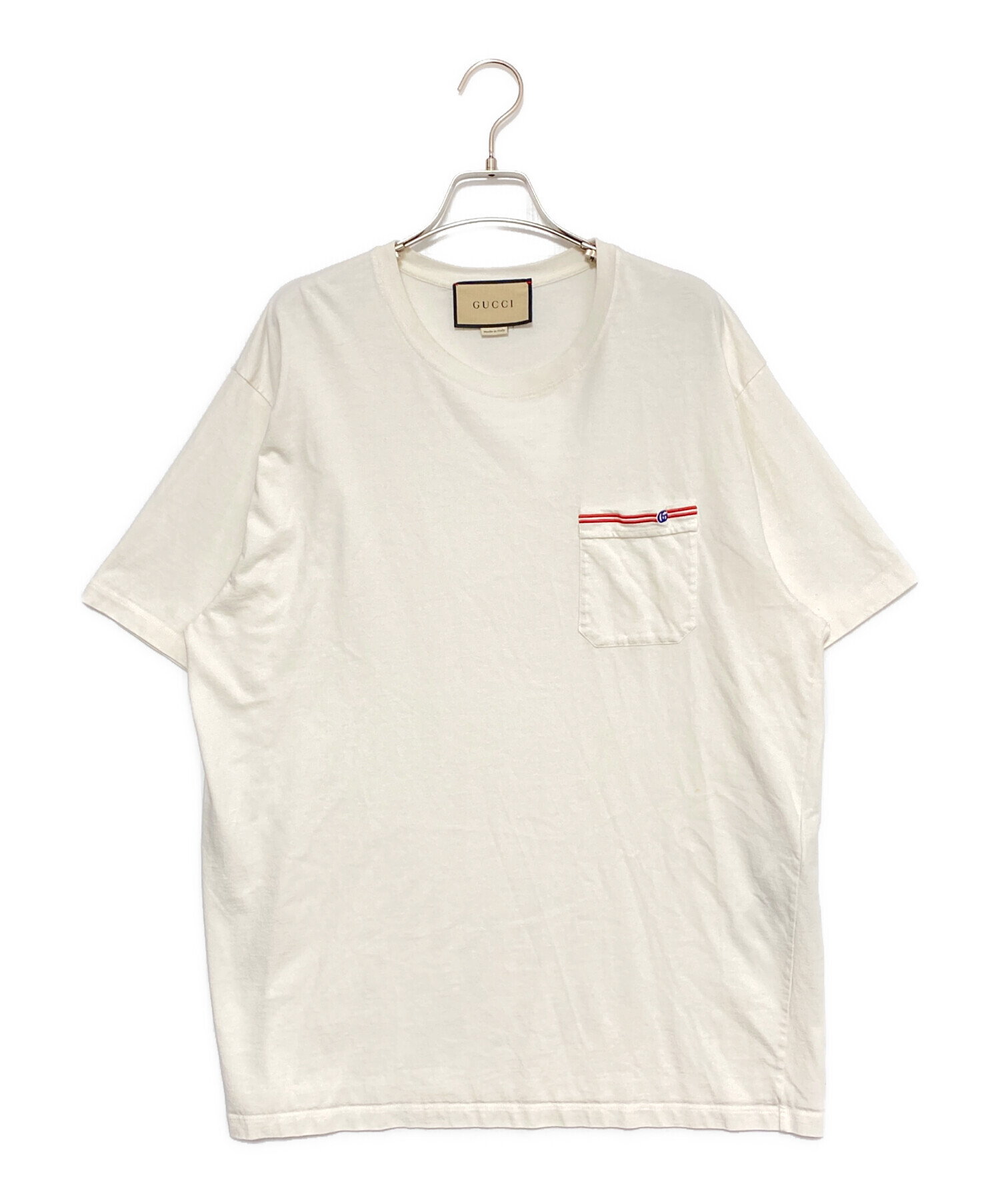 GUCCI ホワイト Tシャツ 新品タグ付き 中古・古着通販】GUCCI (グッチ) ダブルGポケットTシャツ ホワイト