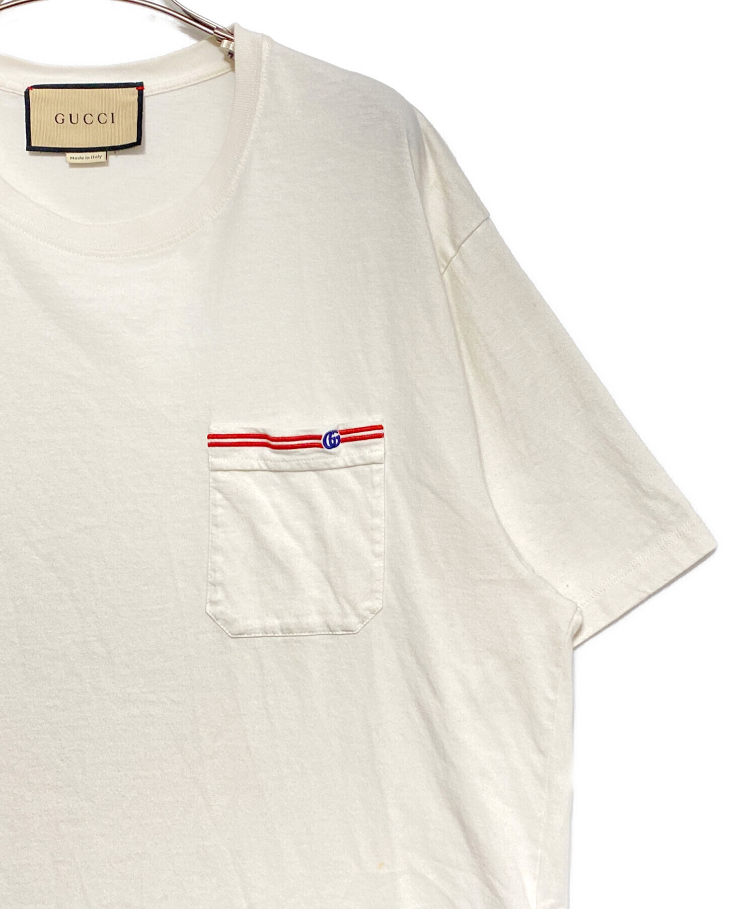 中古・古着通販】GUCCI (グッチ) ダブルGポケットTシャツ ホワイト 