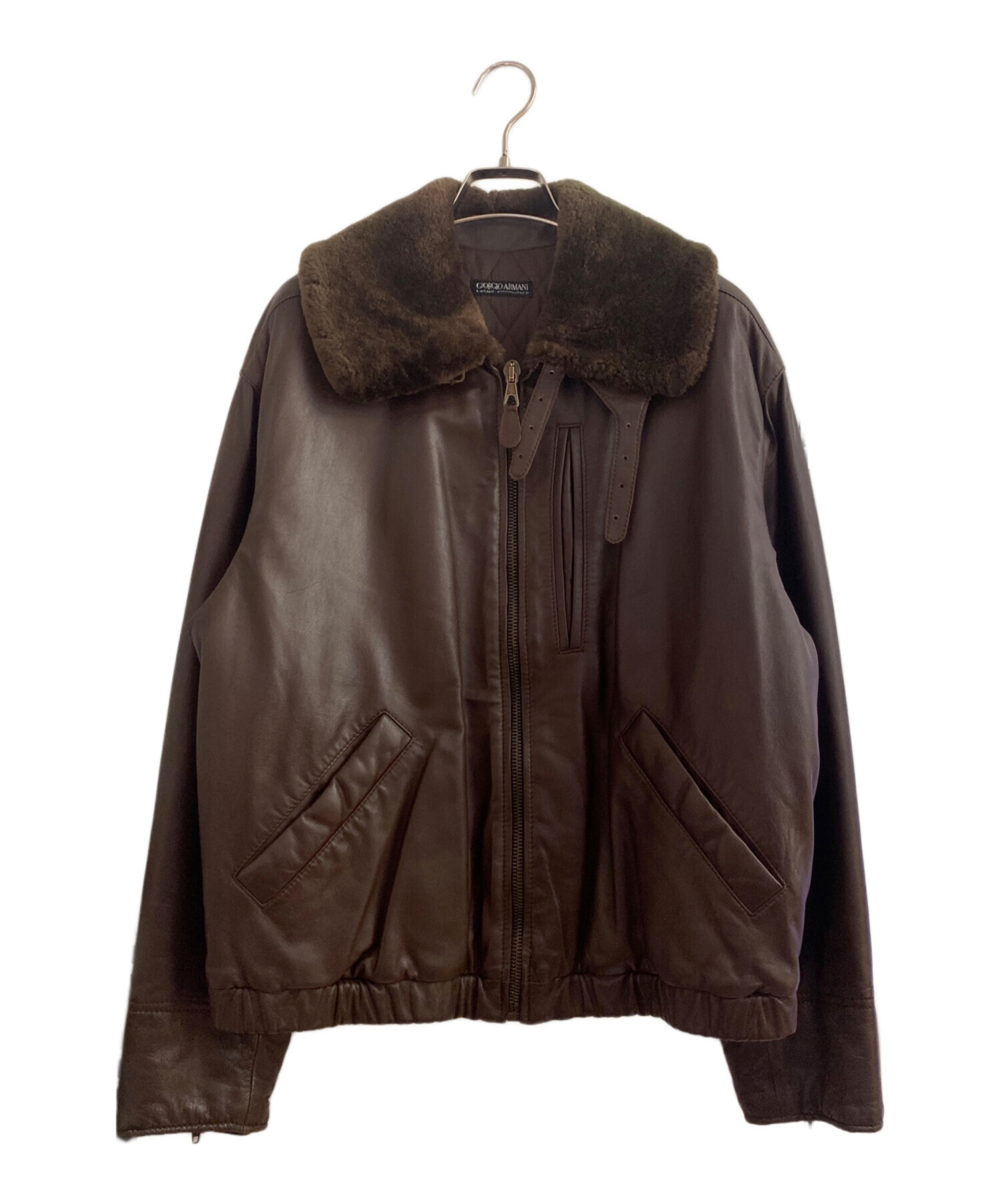 GIORGIO ARMANI レザーブルゾン　M 中古・古着通販】GIORGIO ARMANI (ジョルジョアルマーニ) レザー