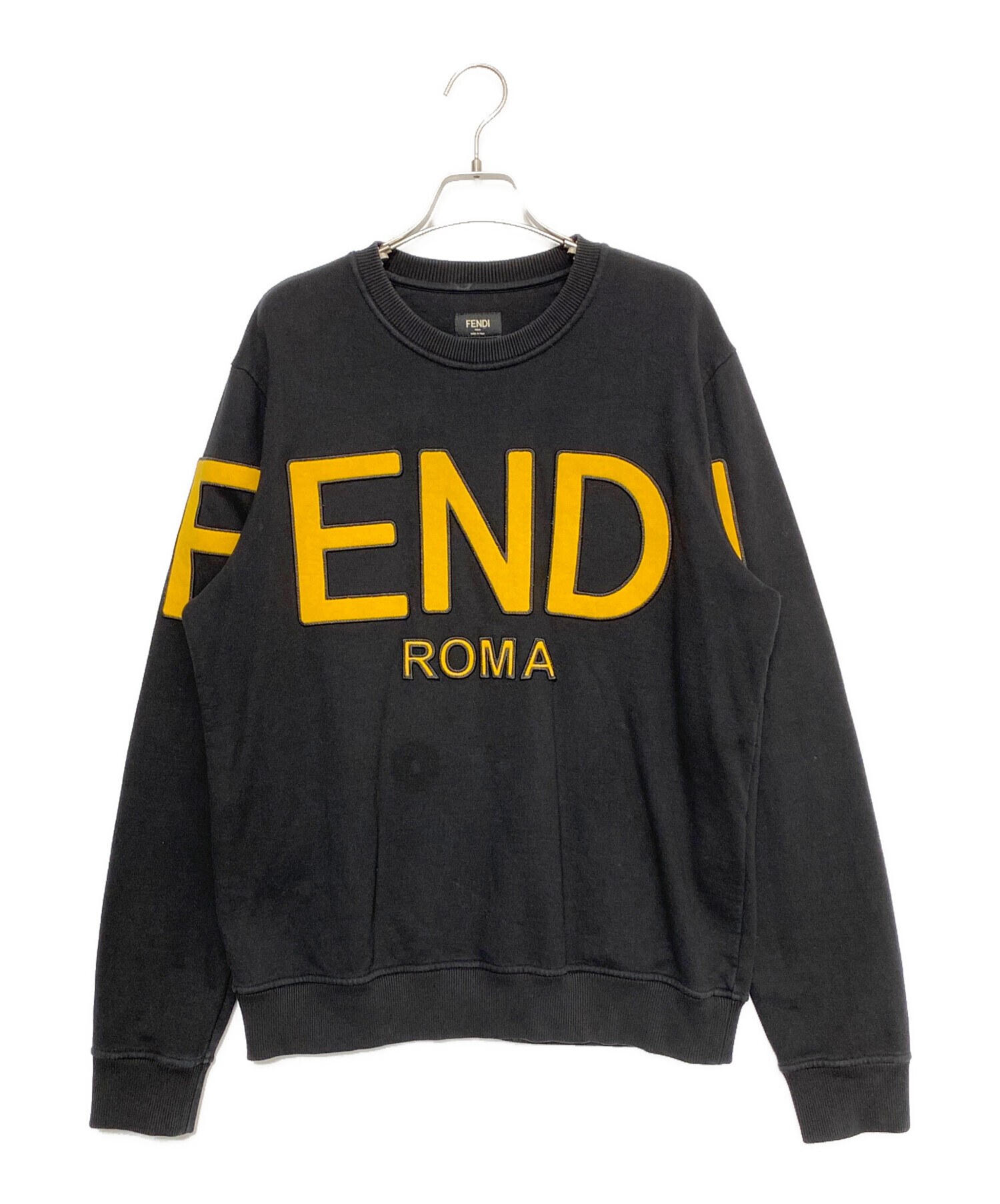 中古・古着通販】FENDI (フェンディ) ロゴスウェット ブラック サイズ 