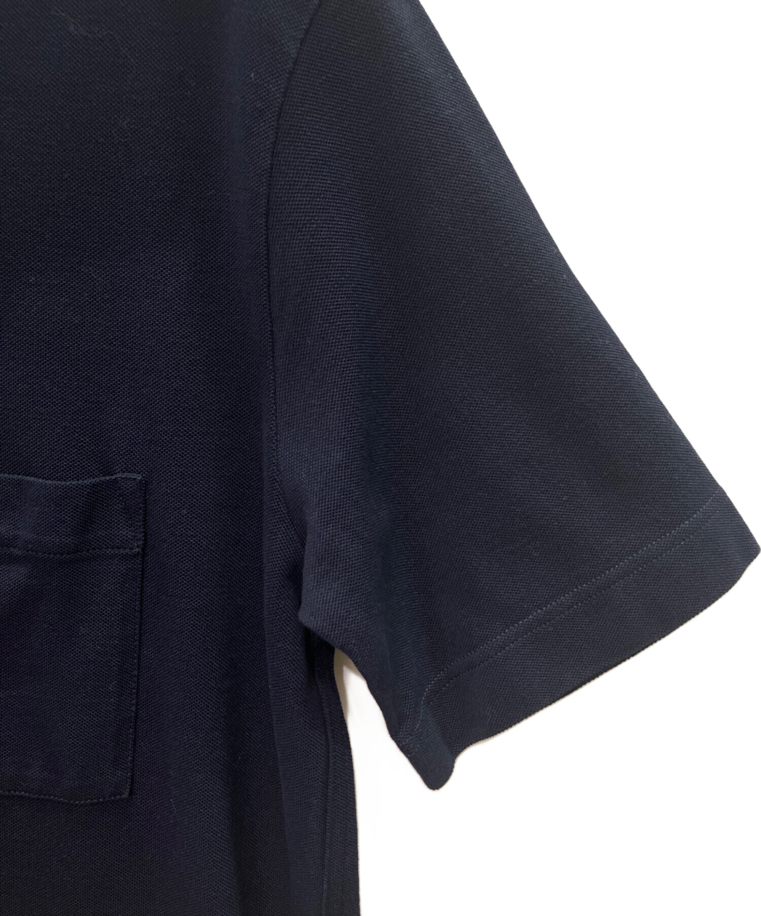 未使用 23SS HERMES エルメス 鹿の子 半袖 ポケット付きTシャツ カットソー 32-5705 XL ネイビー レディース 古着 中古 USED HERMES（エルメス） 半袖Tシャツ 馬柄 鹿の子 Sサイズ コットン