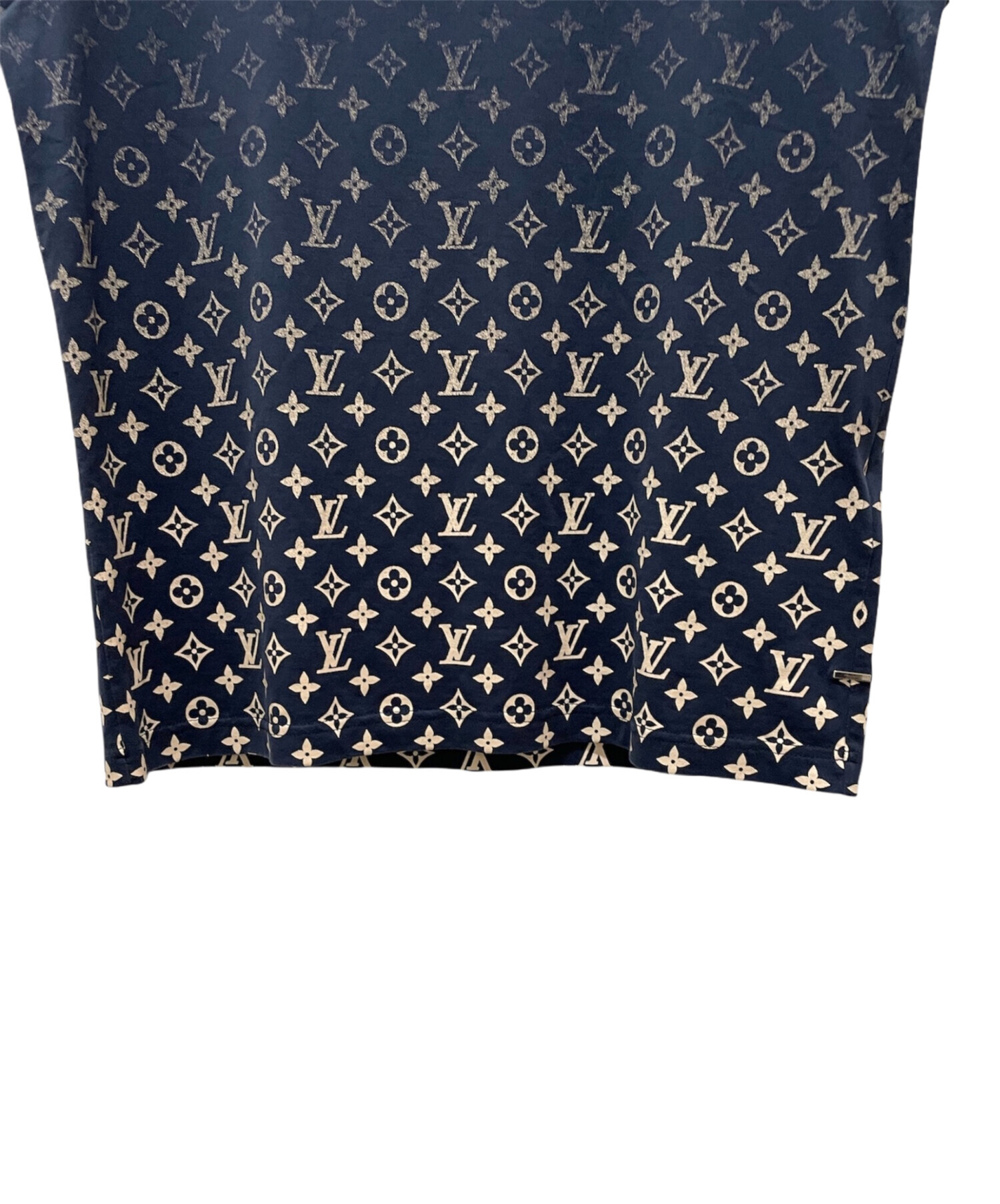 LOUIS VUITTON ルイヴィトン モノグラム チェック 半袖 シャツ 紺 中古・古着通販】LOUIS VUITTON (ルイ ヴィトン) モノグラム