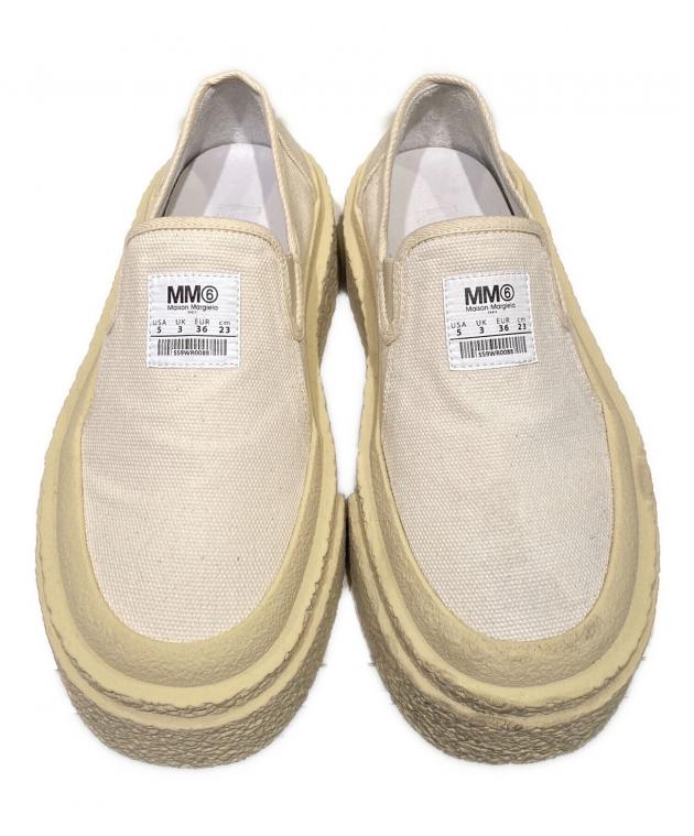 【新品・未使用品】MM6 ベージュ フラットシューズ 中古・古着通販】MM6 Maison Margiela (エムエムシックスメゾン