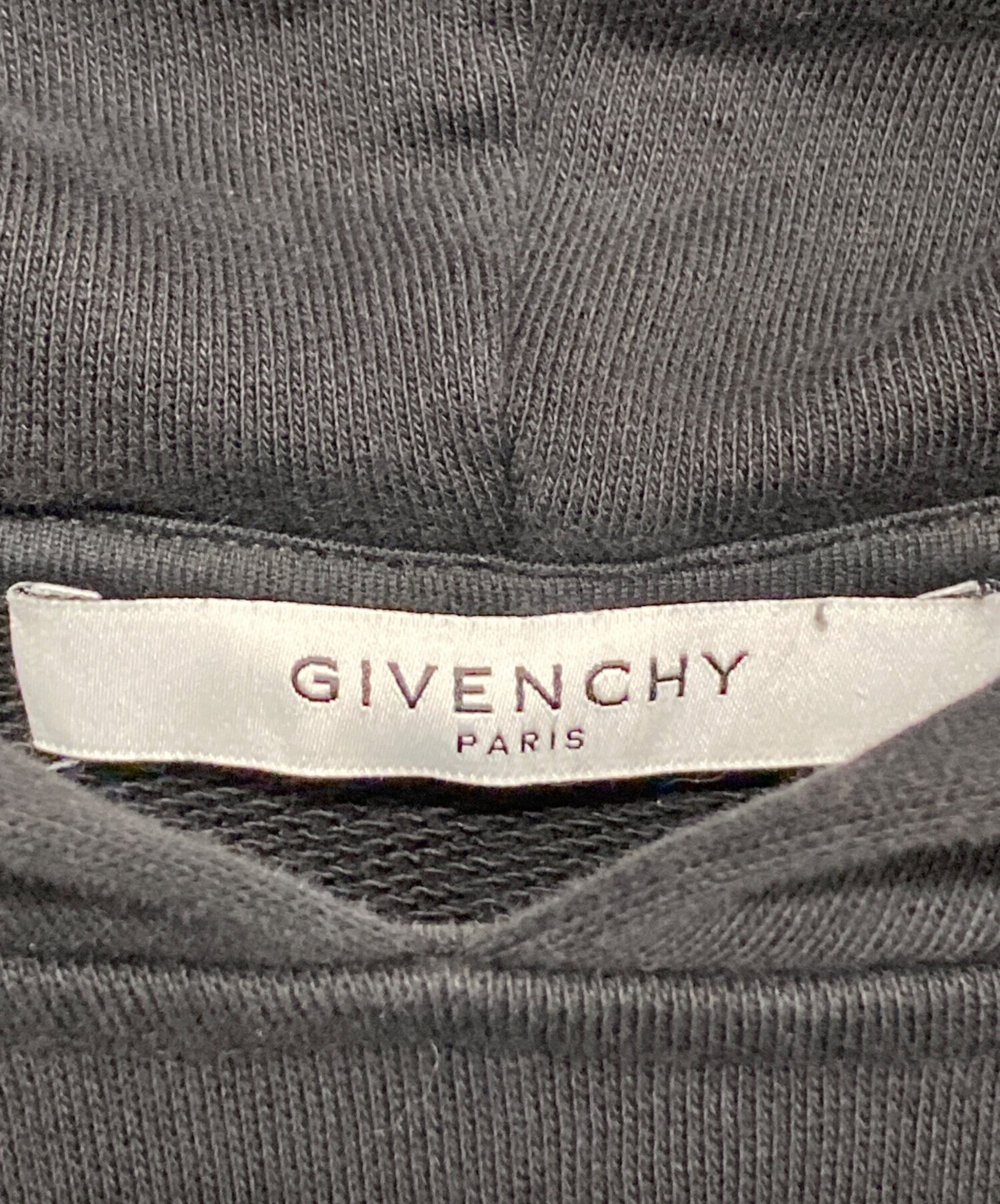 美品 GIVENCHY ジバンシィ クロップド ロゴ フーディ カットオフ スウェットパーカー BWJ03M3YBB サイズXS グレー レディース 古着 中古 USED 中古・古着通販】GIVENCHY (ジバンシィ) ロゴパーカー ブラック サイズ