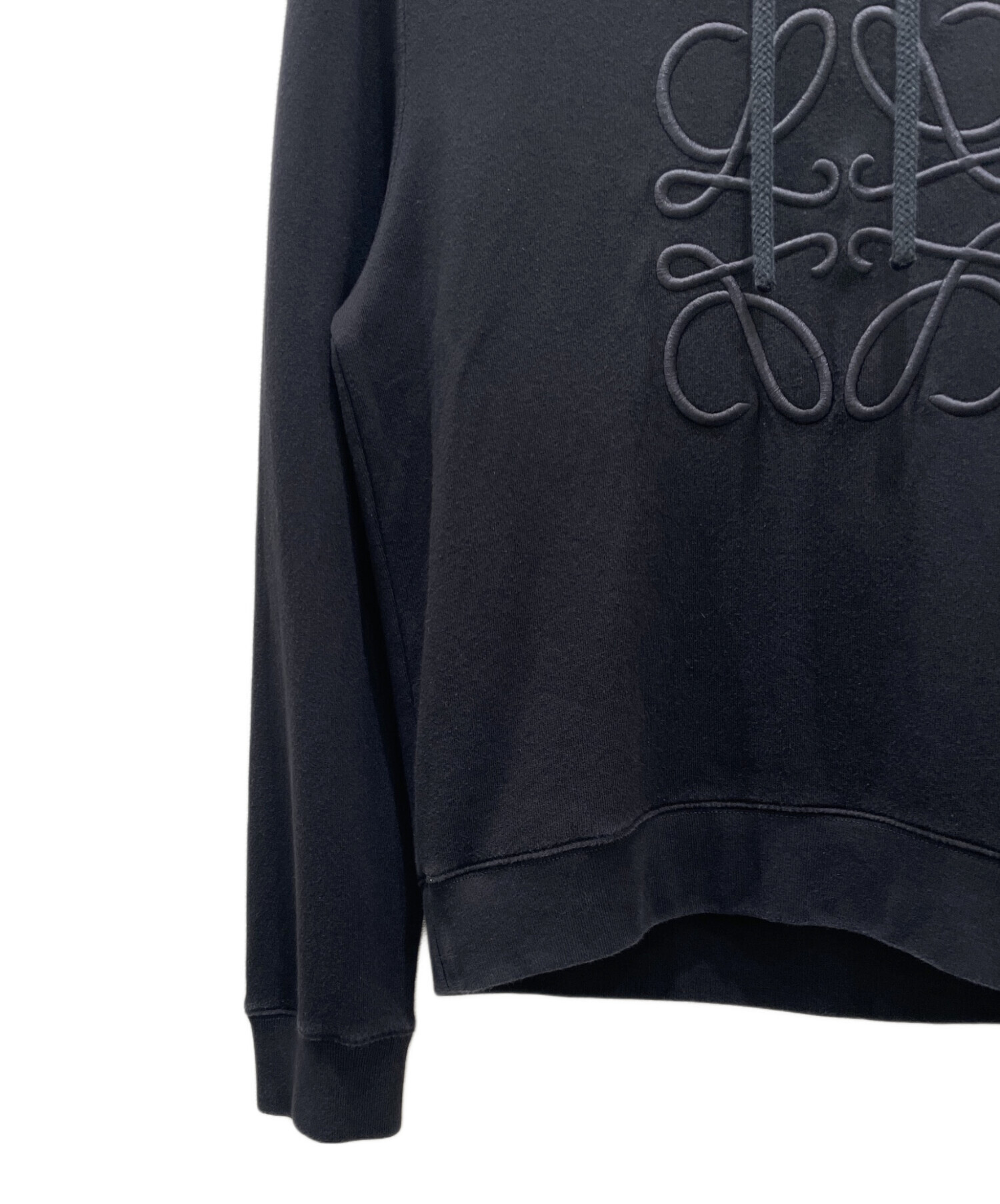 中古・古着通販】LOEWE (ロエベ) アナグラム刺繍パーカー ブラック