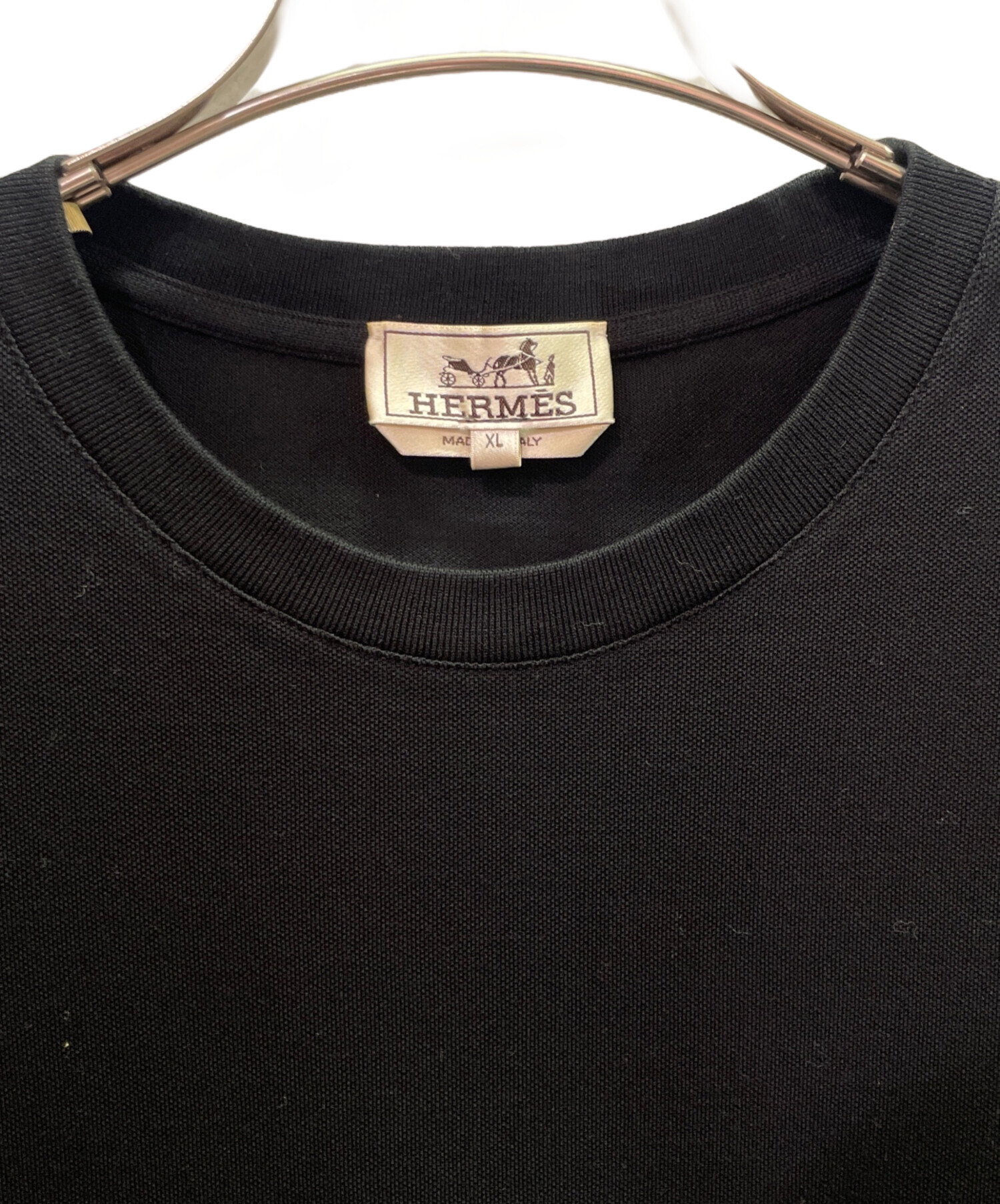 中古・古着通販】HERMES (エルメス) 鹿の子Tシャツ ブラック サイズ:XL