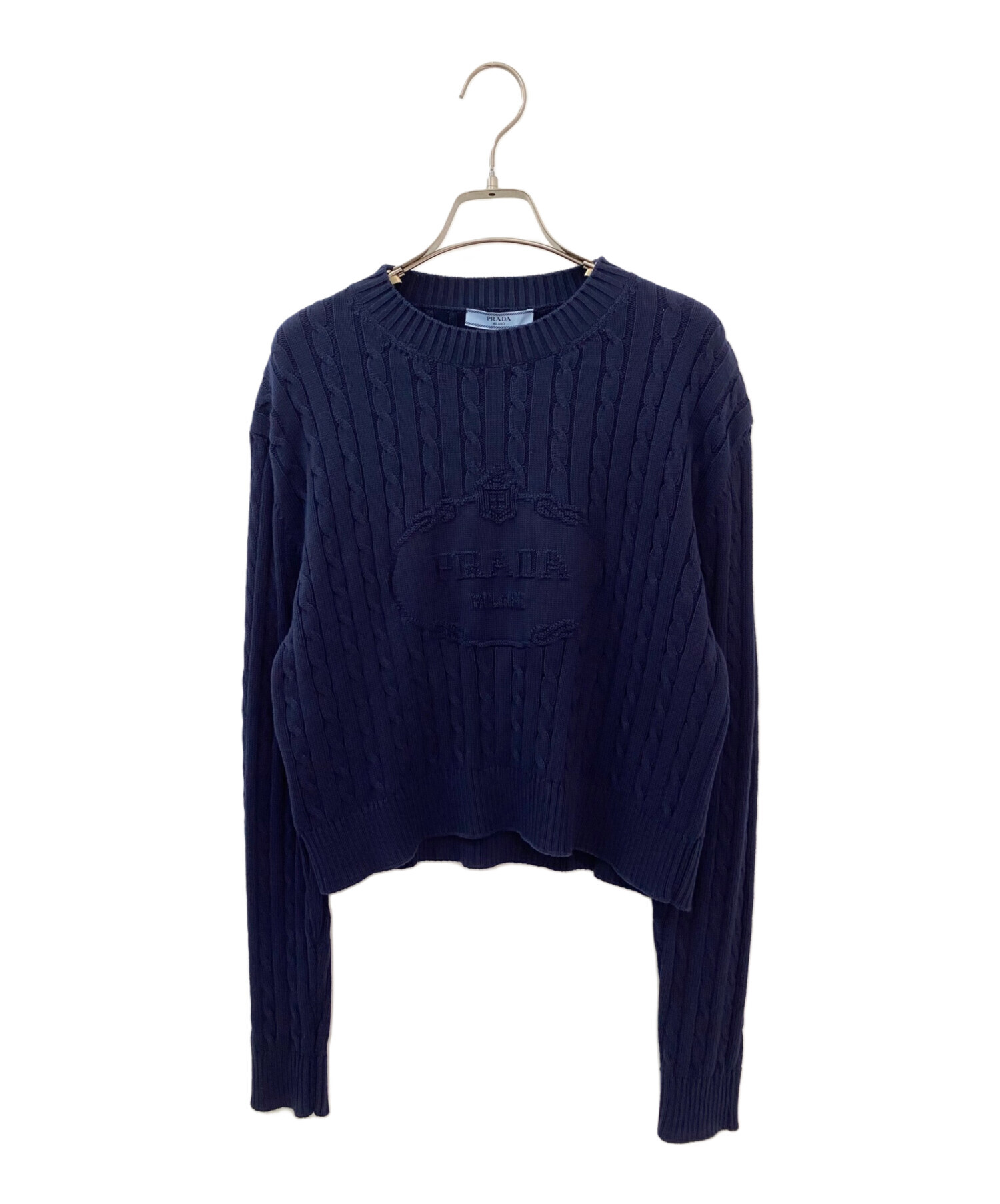 中古・古着通販】PRADA (プラダ) ロゴニット ネイビー サイズ:40