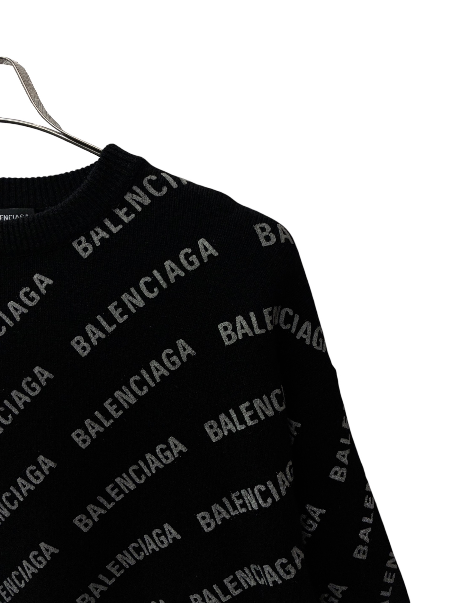 中古・古着通販】BALENCIAGA (バレンシアガ) オールオーバーロゴニット