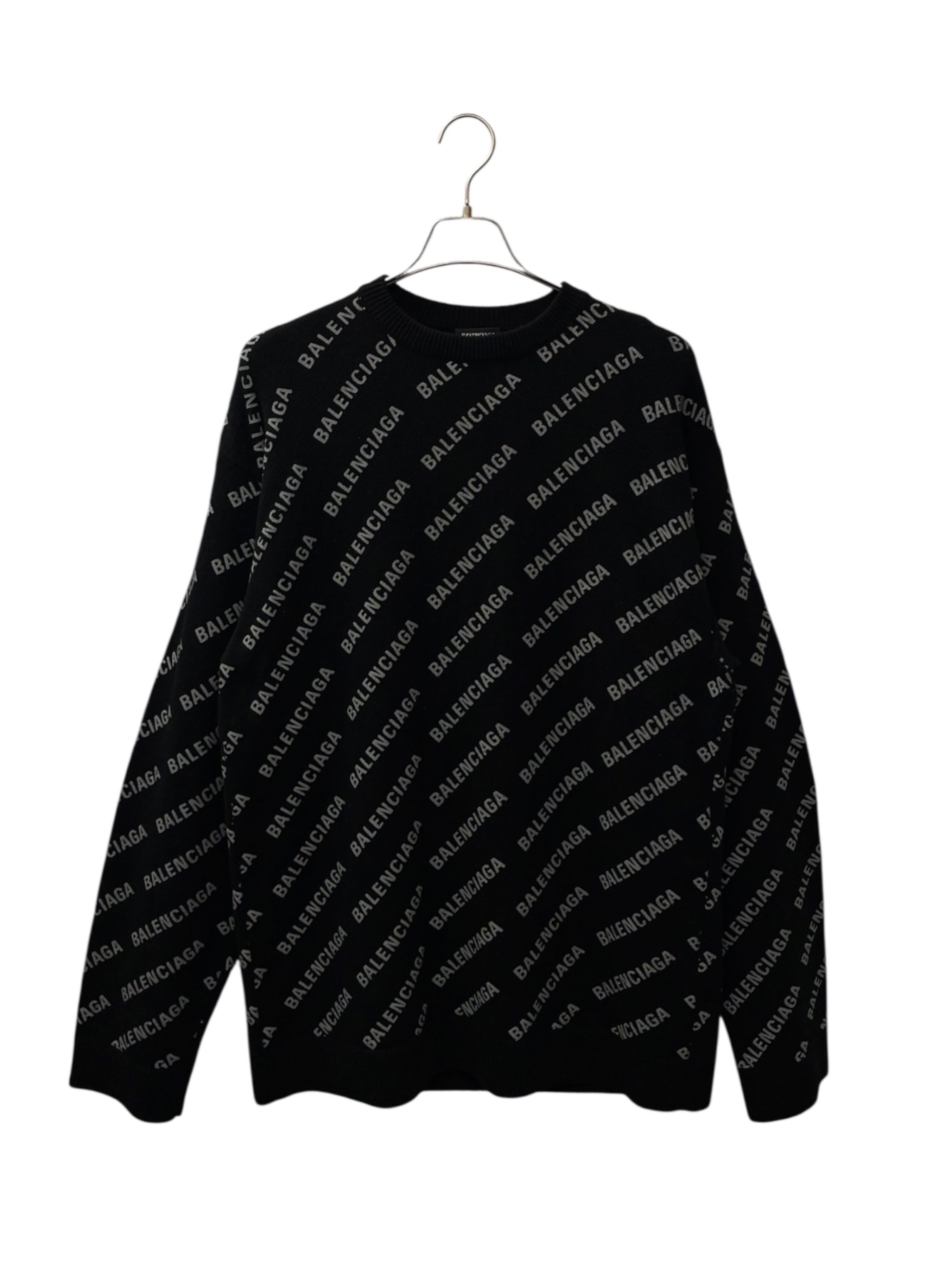 【新品同様】バレンシアガ オールオーバー ロゴ ニット プルオーバー セーター 中古・古着通販】BALENCIAGA (バレンシアガ) オールオーバーロゴニット