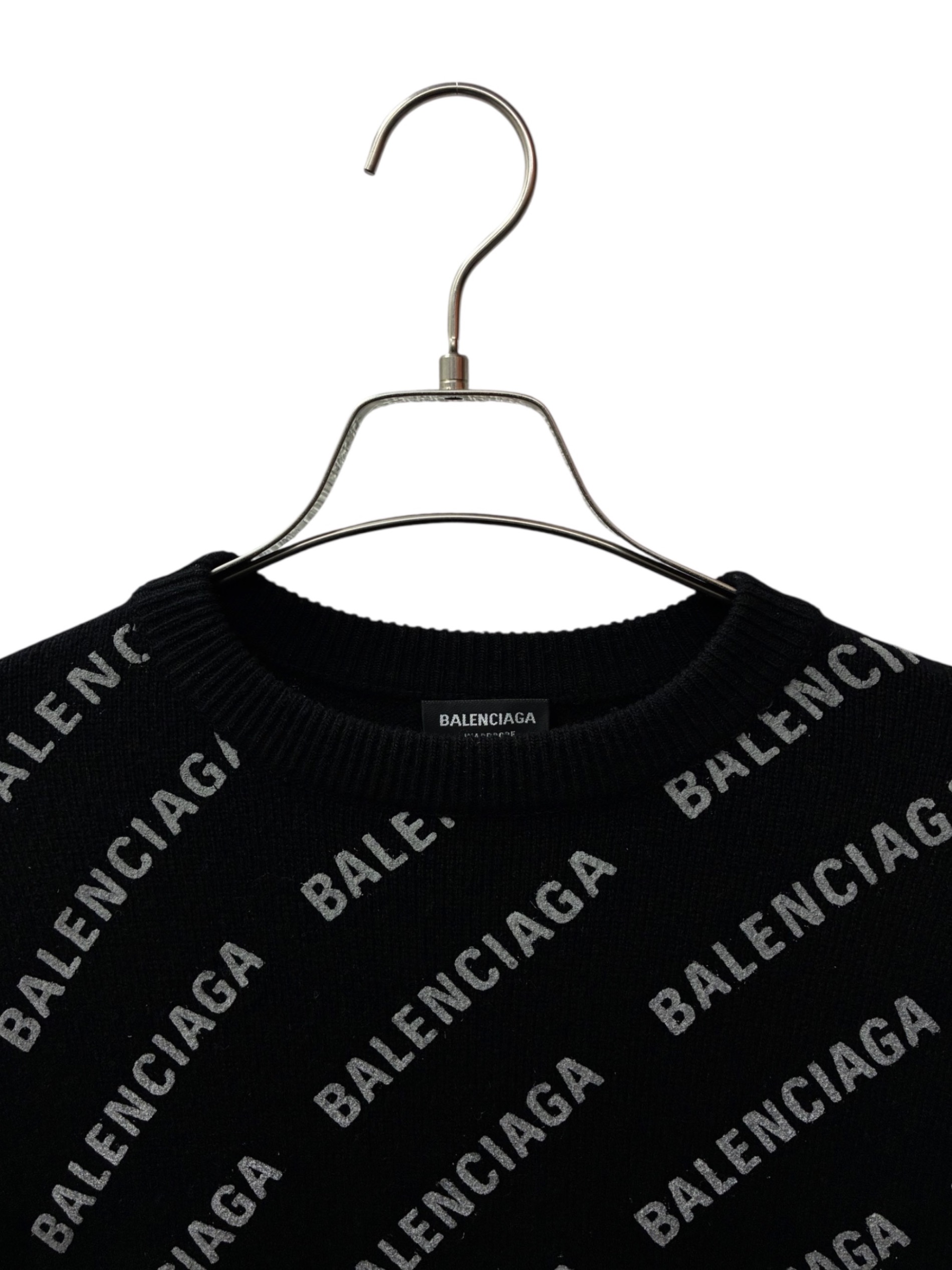 中古・古着通販】BALENCIAGA (バレンシアガ) オールオーバーロゴニット