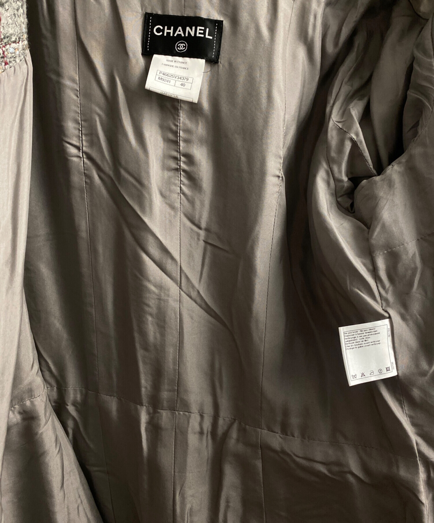 中古・古着通販】CHANEL (シャネル) ツイードコート グレー サイズ:40