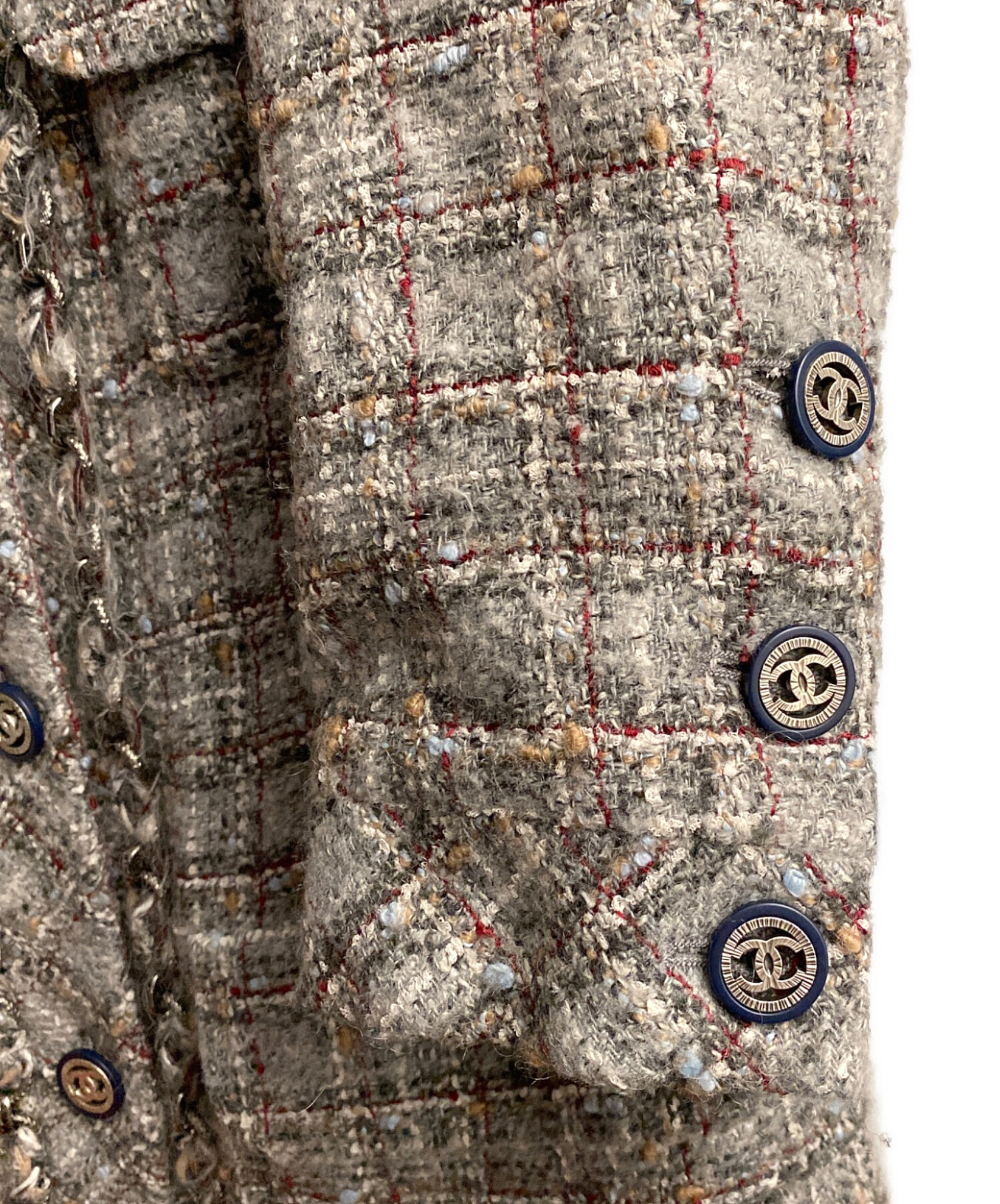 CHANEL ツイードコート ヴィンテージ 中古・古着通販】CHANEL (シャネル) ツイードコート グレー サイズ:40