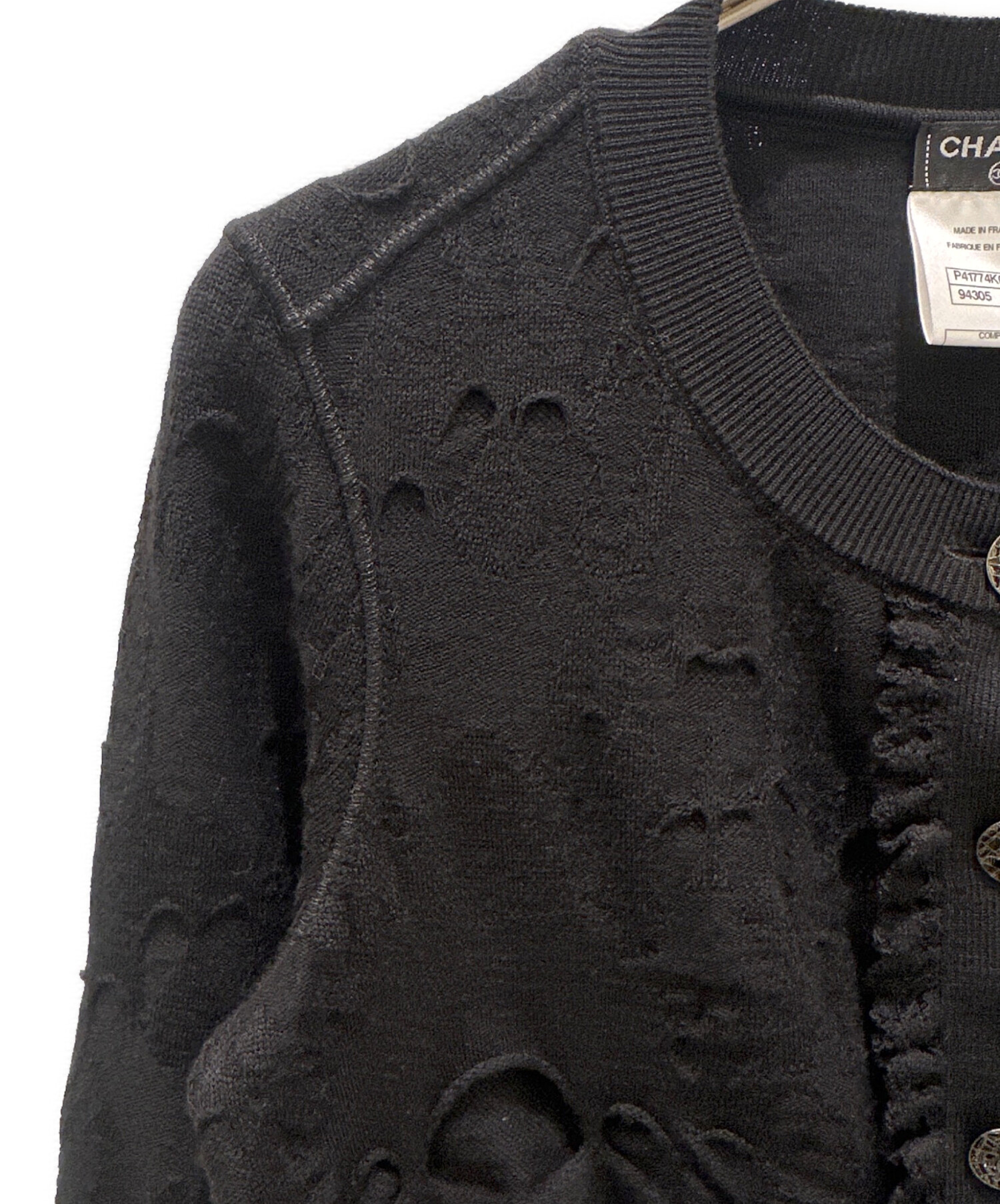 中古・古着通販】CHANEL (シャネル) ココボタンカーディガン ブラック 