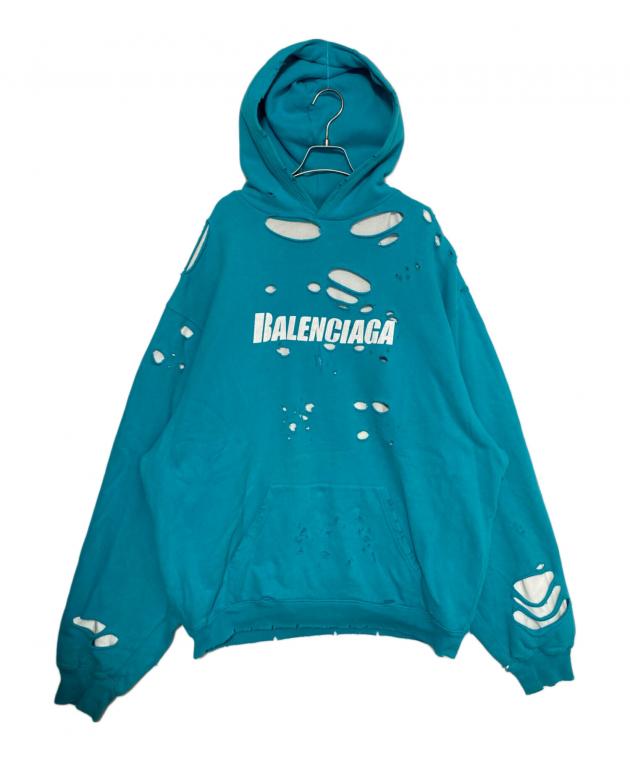 BALENCIAGA UNIFIT ターコイズ デストロイパーカー BALENCIAGA UNIFIT ターコイズ デストロイパーカー