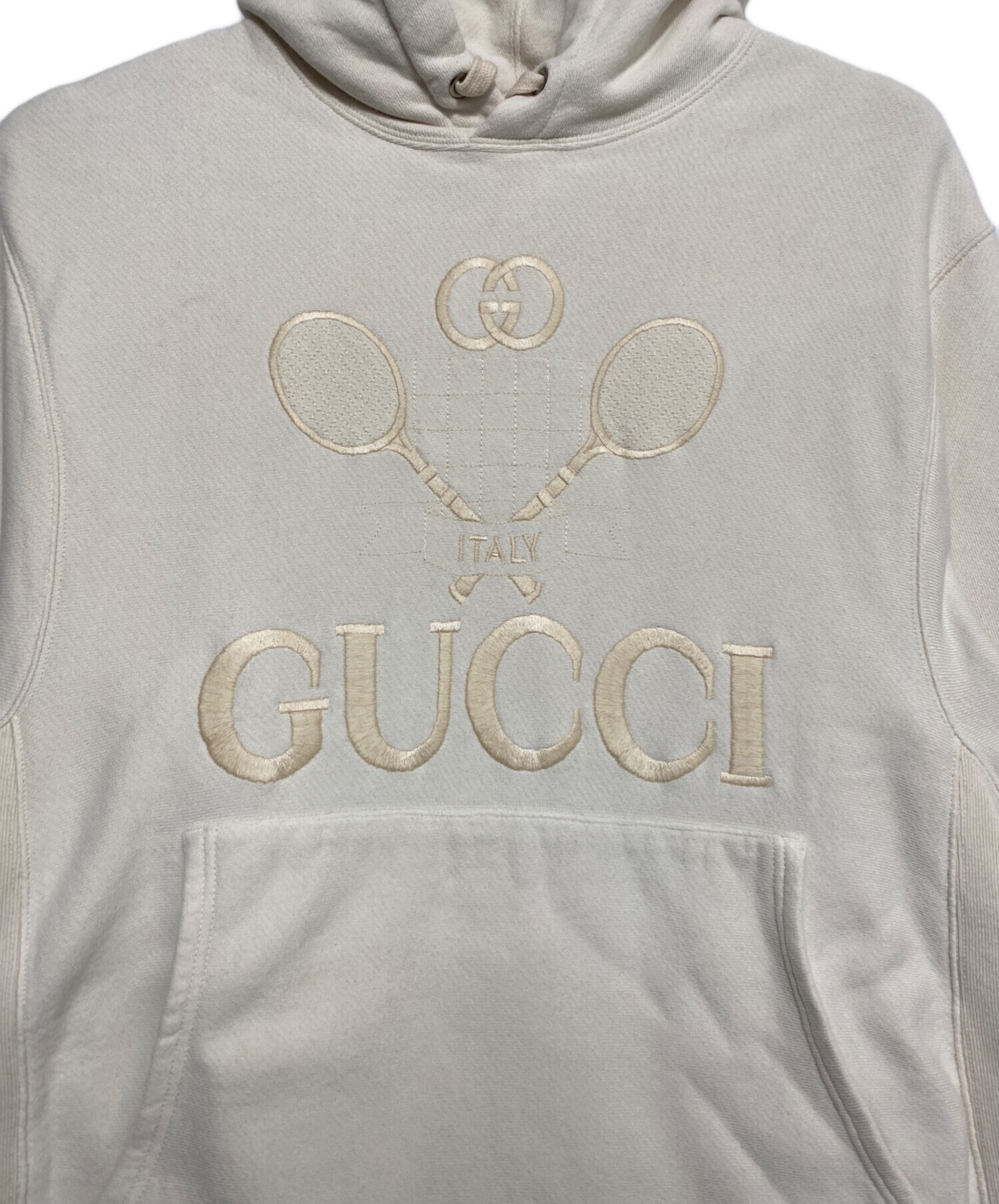 中古・古着通販】GUCCI (グッチ) テニスロゴパーカー ベージュ サイズ