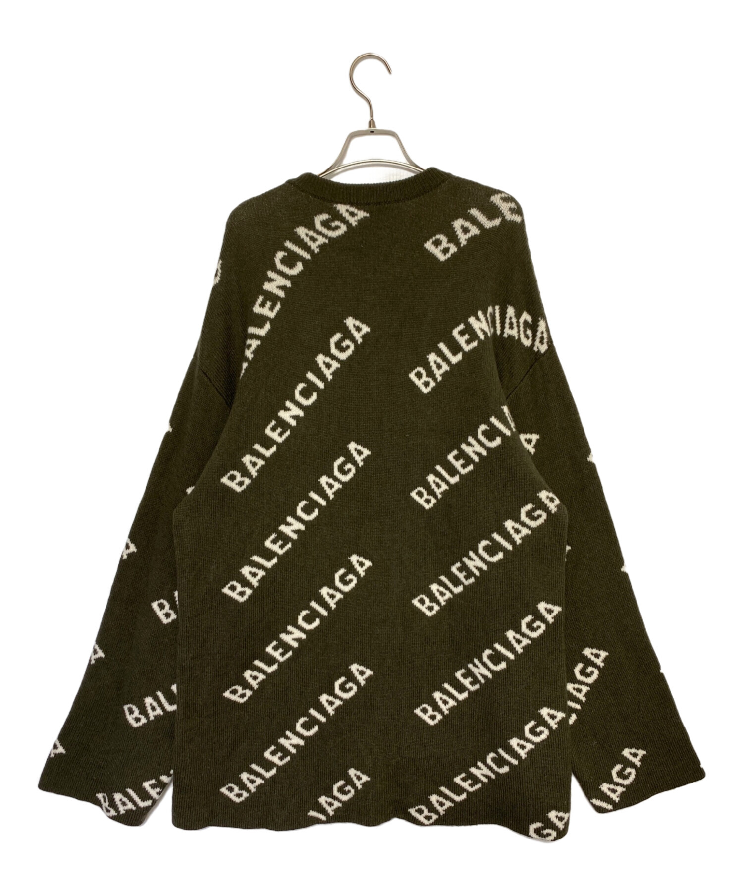BALENCIAGA ロゴ入りオーバーサイズニット 中古・古着通販】BALENCIAGA (バレンシアガ) オールオーバーロゴニット