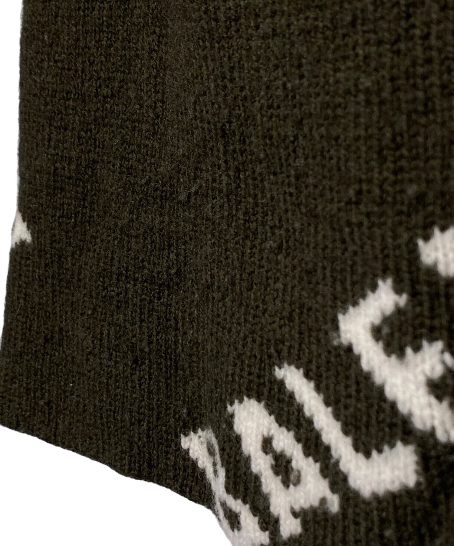 11/8まで　バレンシアガ　ロゴニット セーター オリーブ 中古・古着通販】BALENCIAGA (バレンシアガ) オールオーバーロゴニット