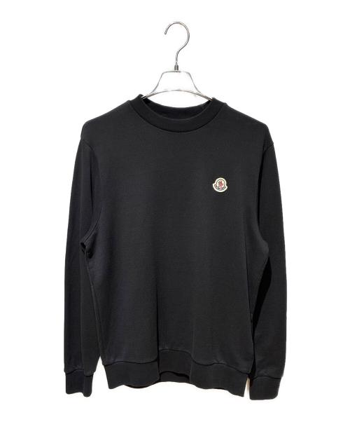 【定番・美品】MONCLER モンクレール スウェット ロゴ ワッペン 黒 M 中古・古着通販】MONCLER (モンクレール) ロゴワッペンスウェット