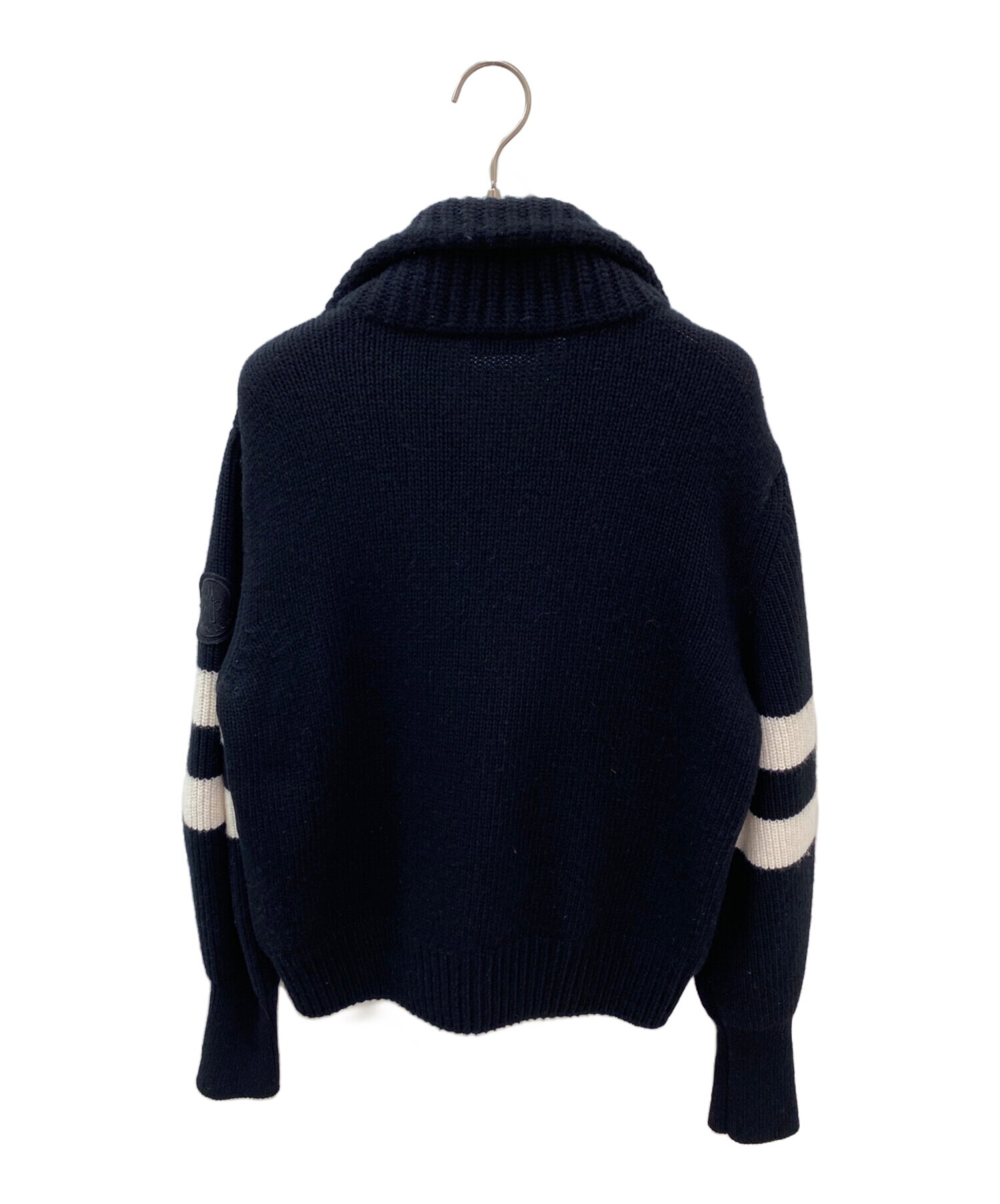 美品　MONCLER ブラック ジップアップカーディガン 中古・古着通販】MONCLER (モンクレール) ダウン切替ジップ