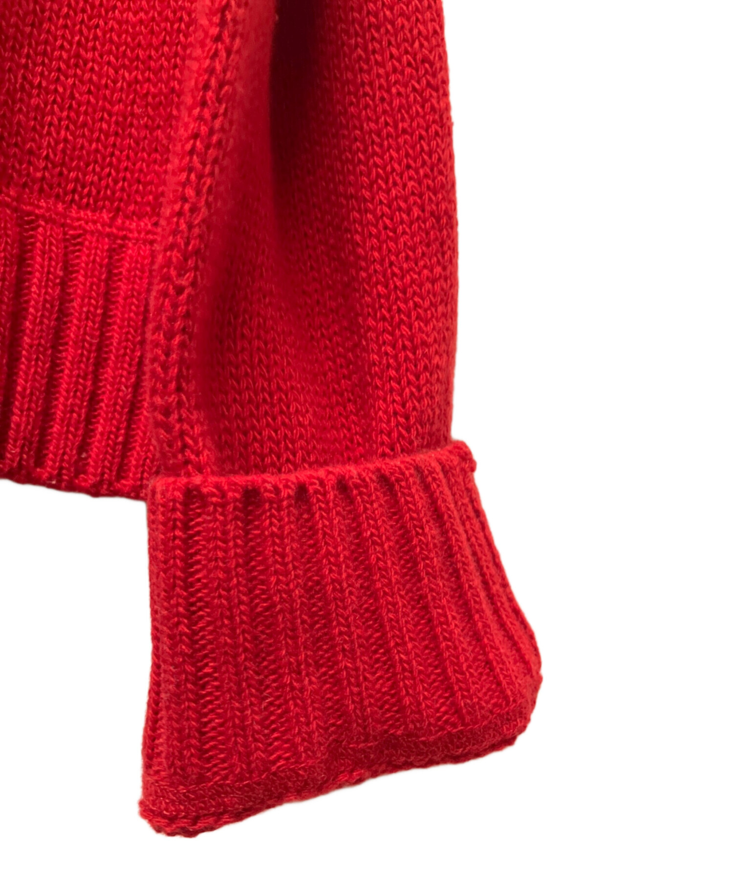 PRADA 赤　カシミヤセーター 長袖 中古・古着通販】PRADA (プラダ) カシミヤ混 ロゴデザインクルーネック