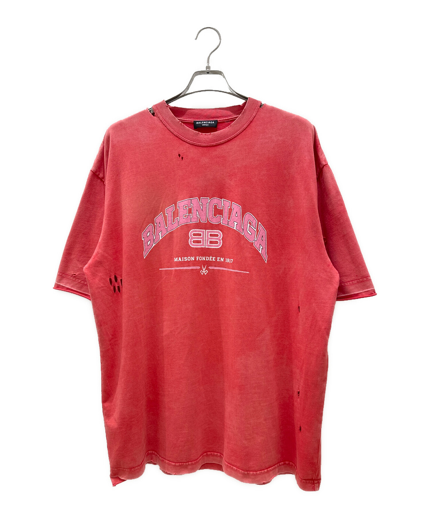 中古・古着通販】BALENCIAGA (バレンシアガ) ダメージ加工Tシャツ