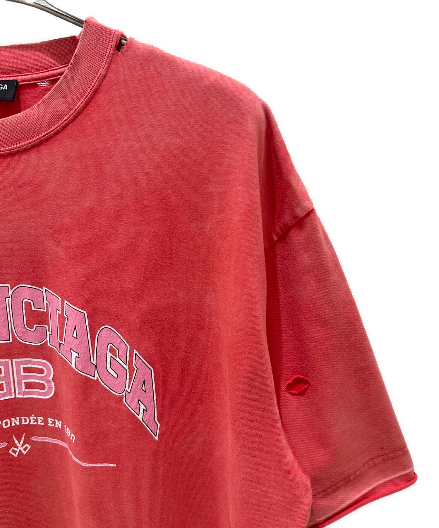 中古・古着通販】BALENCIAGA (バレンシアガ) ダメージ加工Tシャツ 