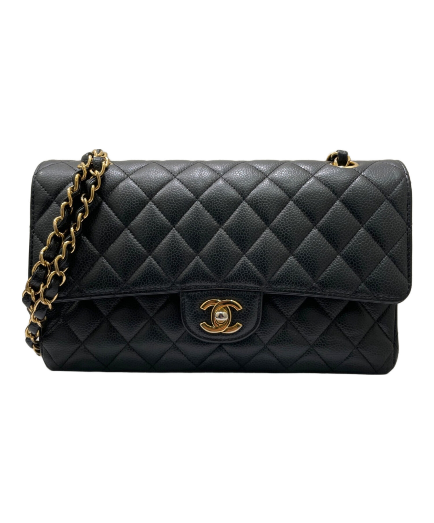 CHANEL/Wフラップバッグ/マトラッセ/100****/ABランク/63【中古】 中古・古着通販】CHANEL (シャネル) Wフラップマトラッセ ブラック