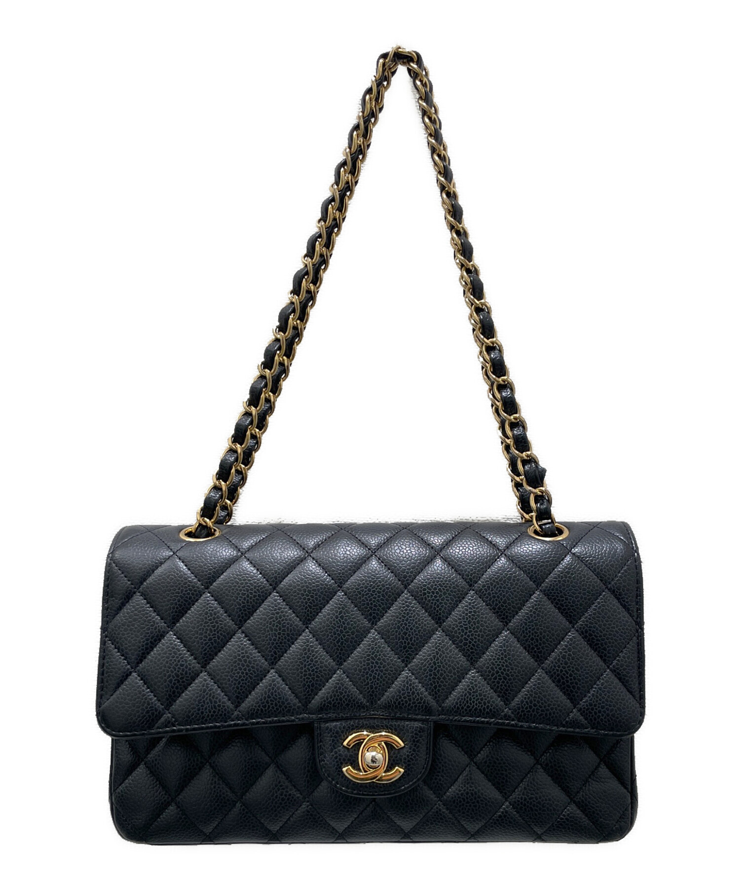 CHANEL/Wフラップバッグ/マトラッセ/100****/ABランク/63【中古】 中古・古着通販】CHANEL (シャネル) Wフラップマトラッセ ブラック