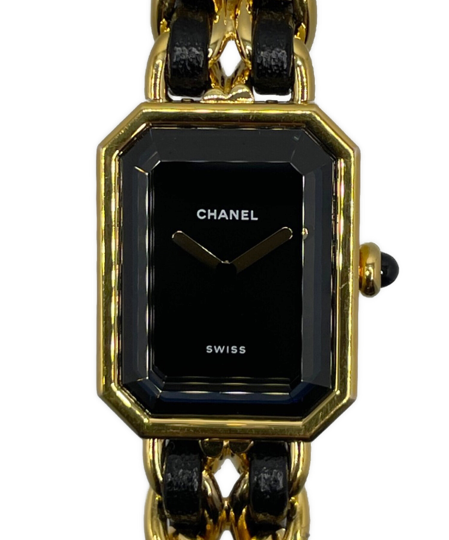 シャネル プルミエール Lサイズ クォーツ ブラック文字盤 Vintage 中古・古着通販】CHANEL (シャネル) プルミエール L 黒文字盤 サイズ:L