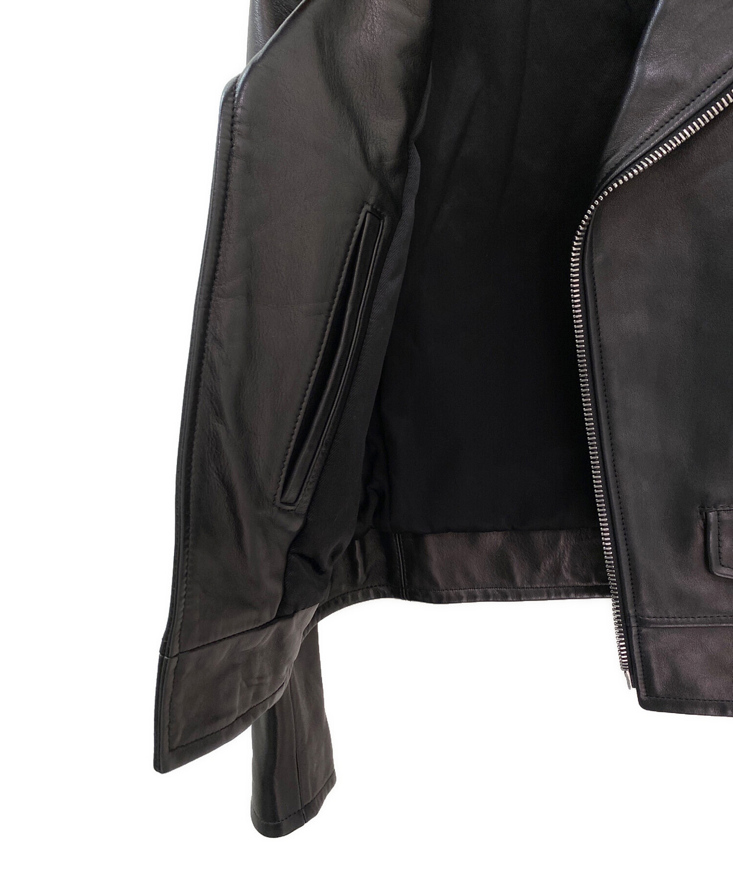 【ほぼ未使用】サンローランパリ ダブルレザーライダースジャケット 38 中古・古着通販】Saint Laurent Paris (サンローランパリ) ライダース