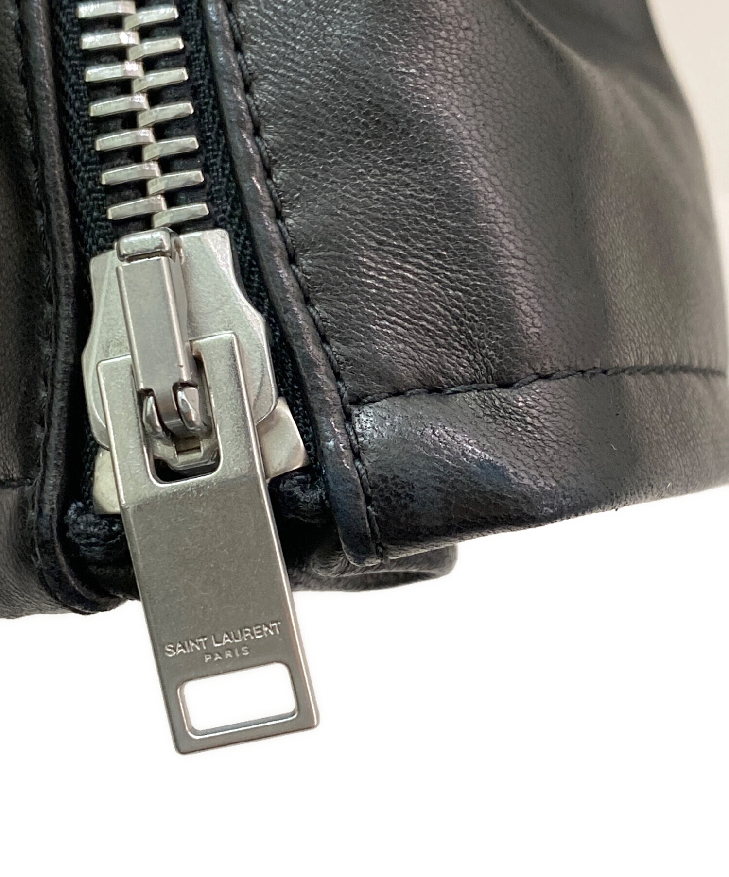 【ほぼ未使用】サンローランパリ ダブルレザーライダースジャケット 38 中古・古着通販】Saint Laurent Paris (サンローランパリ) ライダース