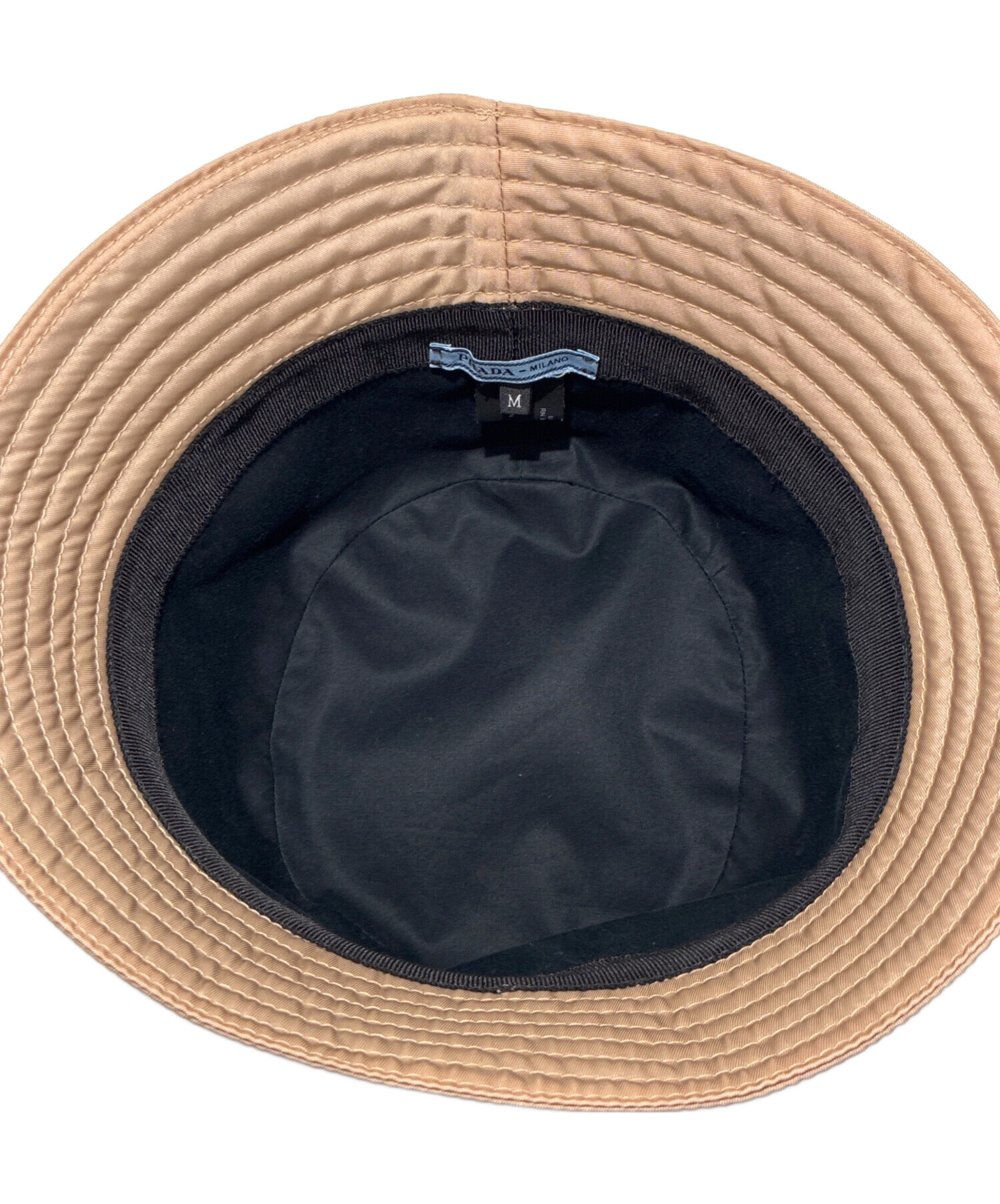 中古・古着通販】PRADA (プラダ) ロゴプレートハット ベージュ サイズ