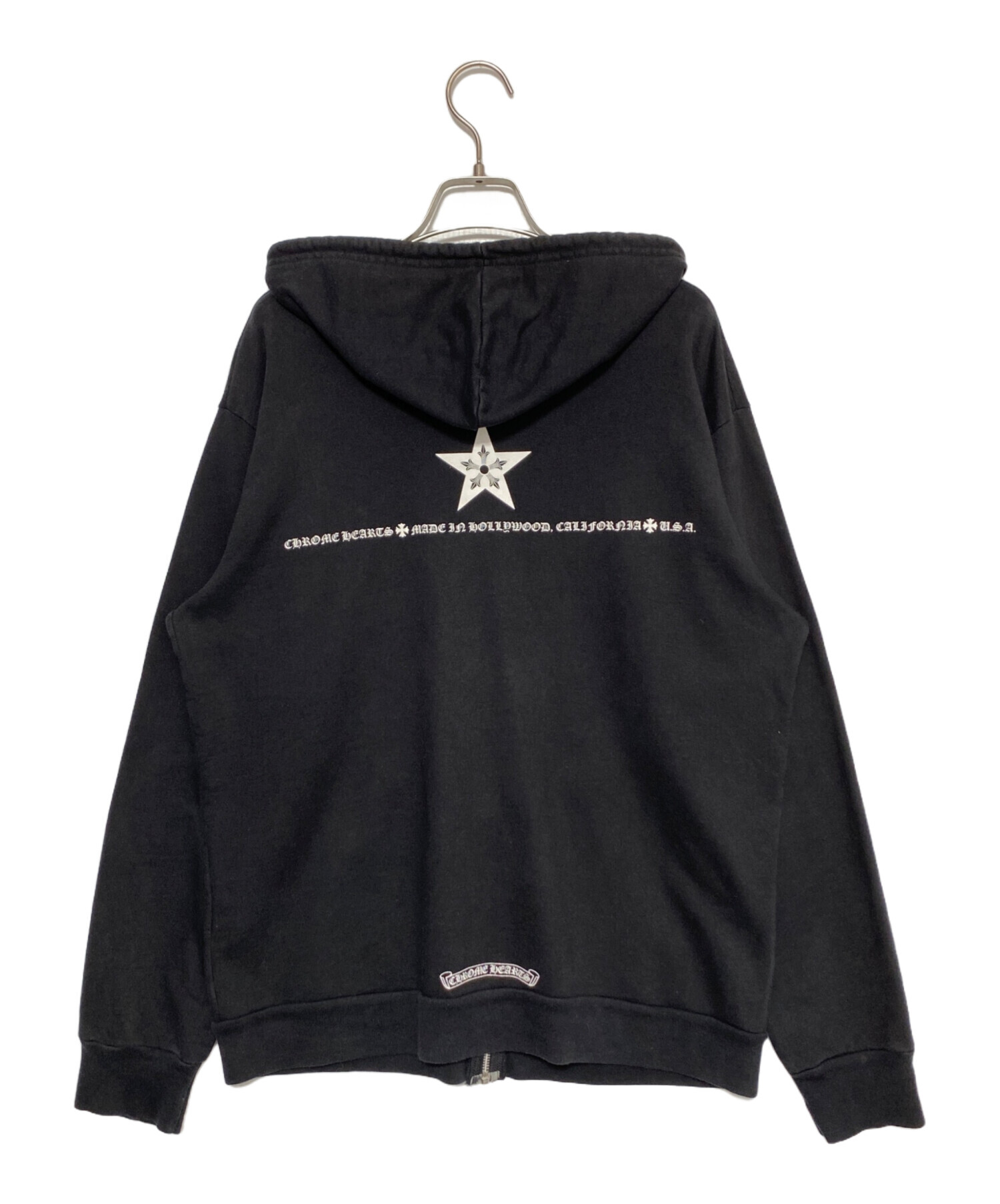 フ*ム様 (訳あり)Chrome Hearts ブラック ジップパーカー 中古・古着通販】CHROME HEARTS (クロムハーツ) スタープリントジップ