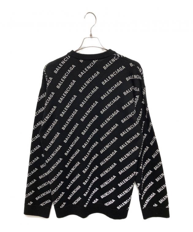 BALENCIAGA ロゴ入りオーバーサイズニット 中古・古着通販】BALENCIAGA (バレンシアガ) オールオーバーロゴニット