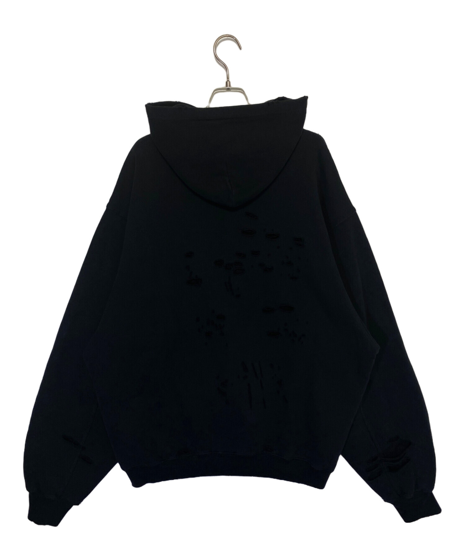 【美品！】BALENCIAGA◆パーカー オーバーサイズ デストロイ 黒 XXS 美品！】BALENCIAGA◇パーカー オーバーサイズ デストロイ 黒 XXS