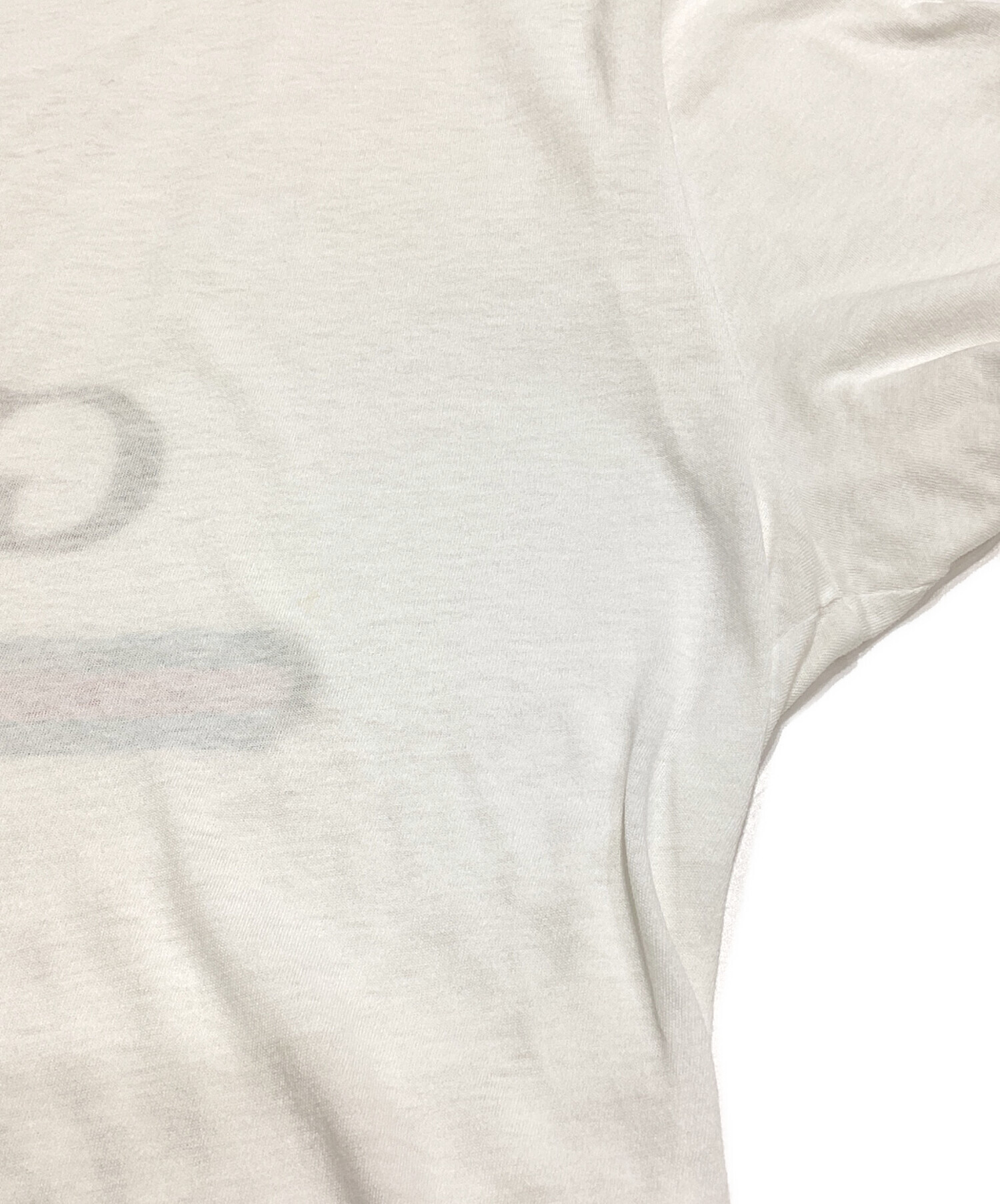 中古・古着通販】GUCCI (グッチ) ダメージ加工ロゴTシャツ ホワイト