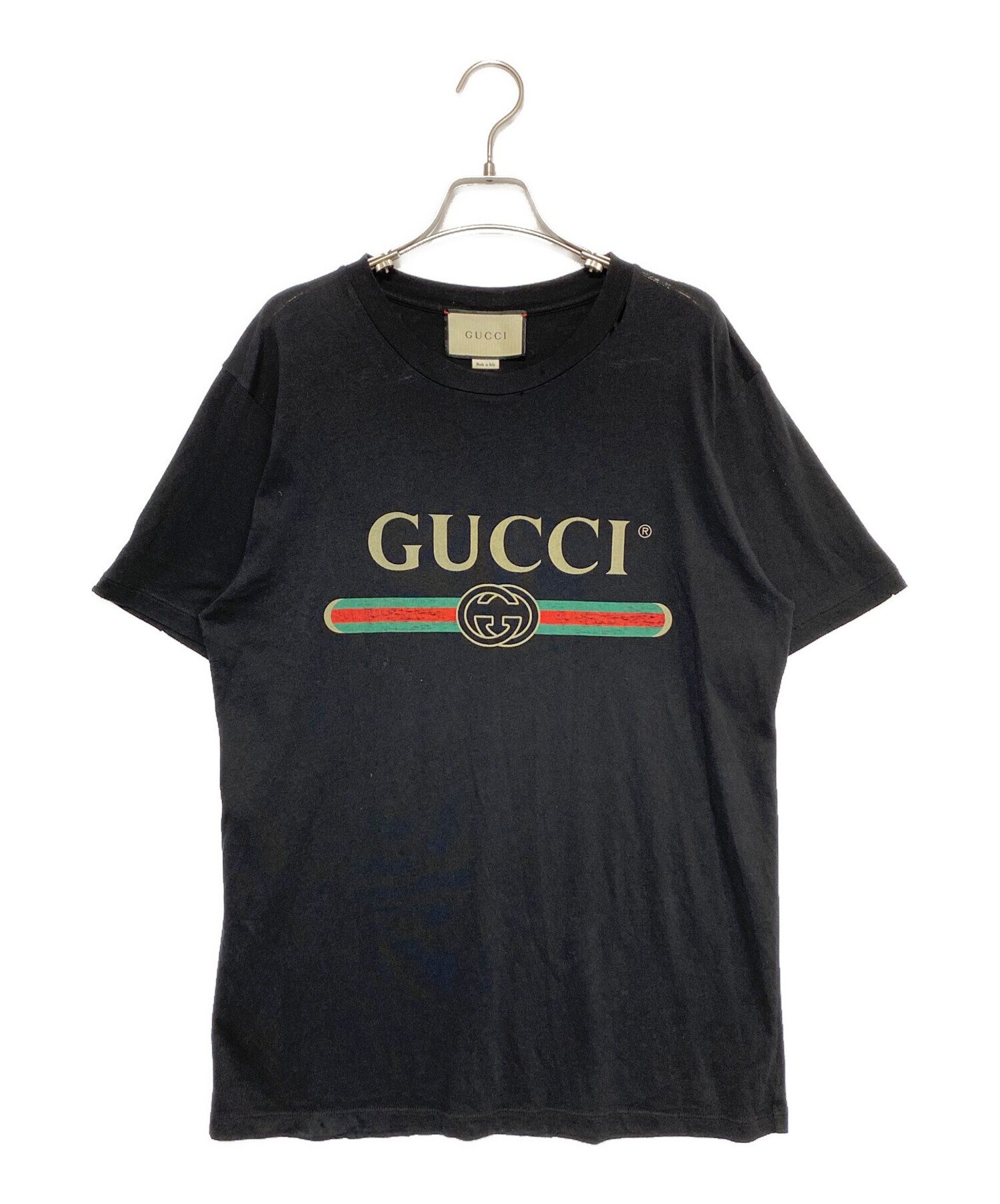 GUCCI  グッチ/Tシャツ/S/グッチ/SAランク/82【中古】 中古・古着通販】GUCCI (グッチ) ロゴTシャツ ブラック サイズ:XS