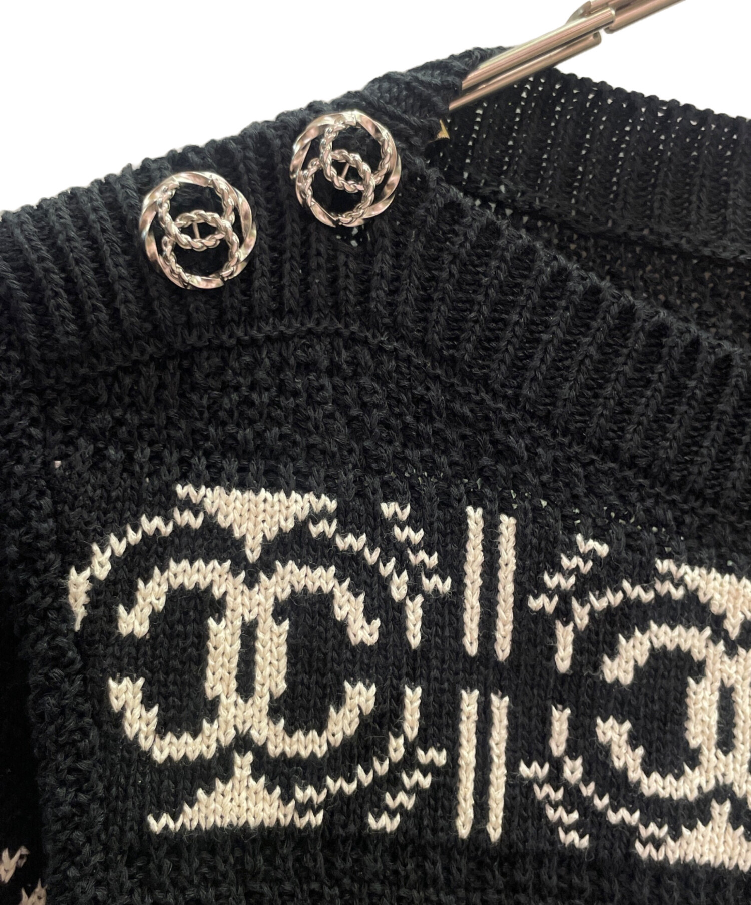 シャネル ココマーク ロゴボタン ネック 長袖ニット 48 P33272K シャネル ココマーク ロゴボタン ネック 長袖ニット 48 P33272K 楽天