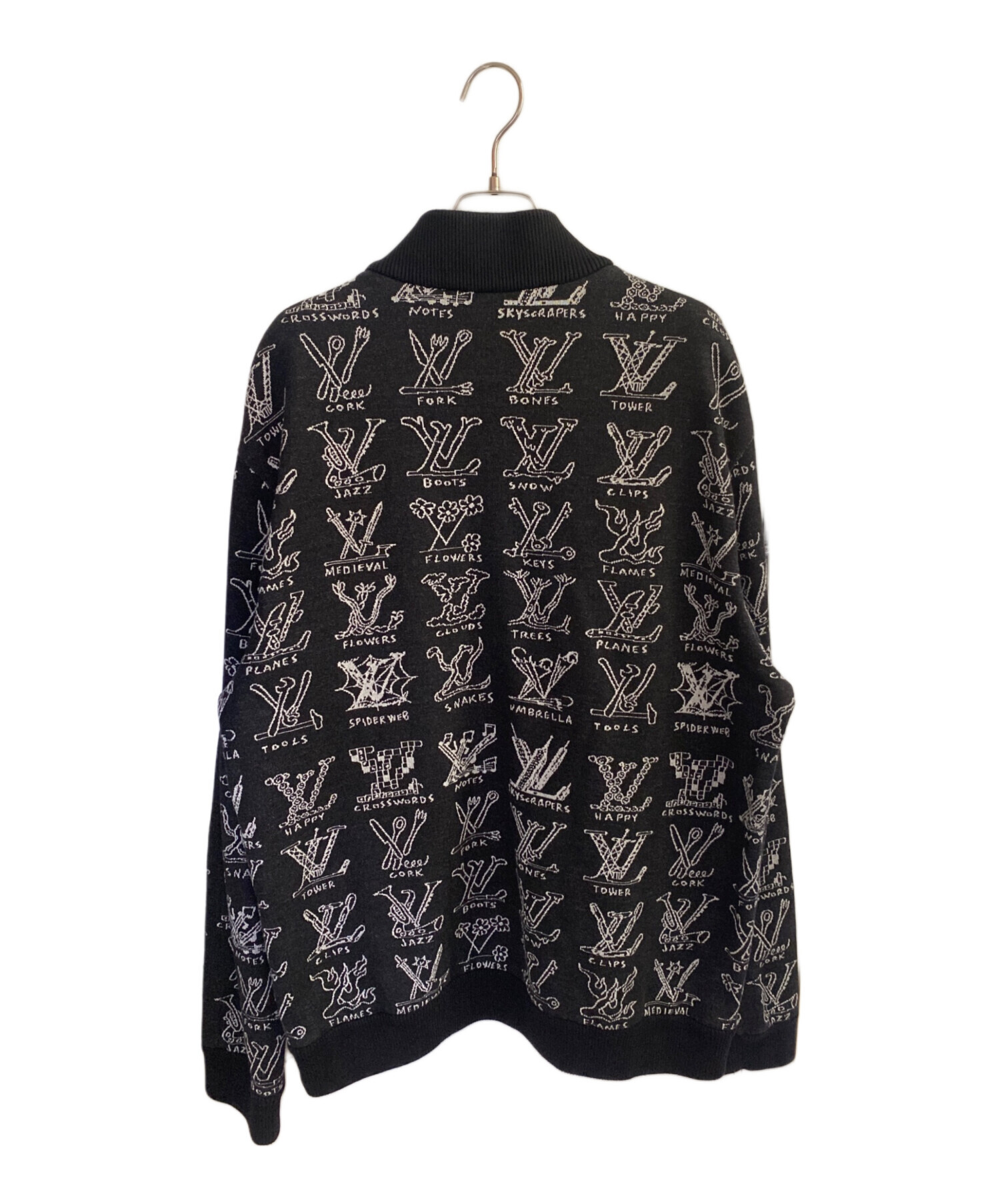 鑑定済美品ルイヴィトン完売希少56LVビッグロゴ 総ダミエ裏地シルク混スタジャン 中古・古着通販】LOUIS VUITTON (ルイ ヴィトン) スタジャン