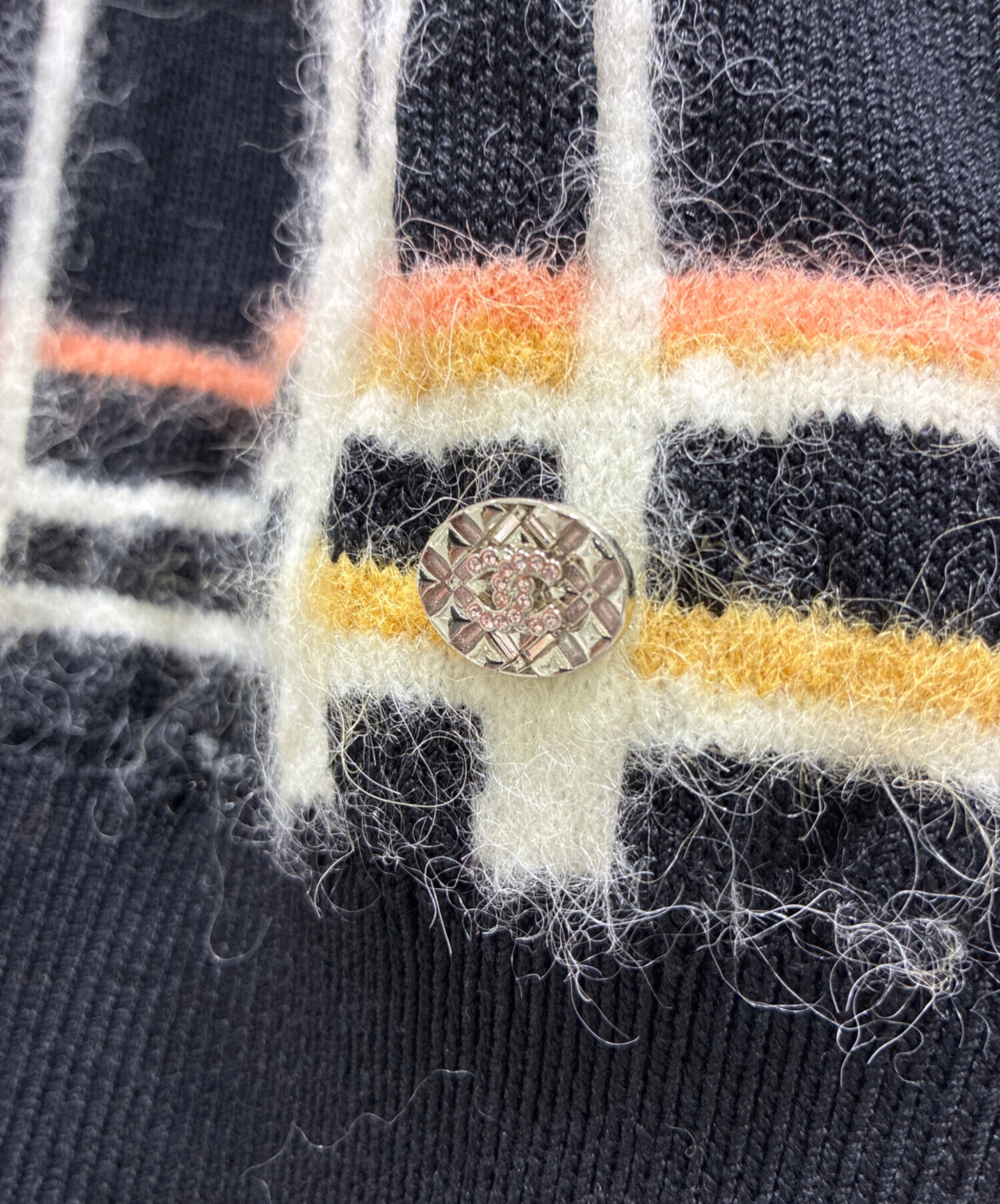 中古・古着通販】CHANEL (シャネル) ココプレート チェック柄 ニット