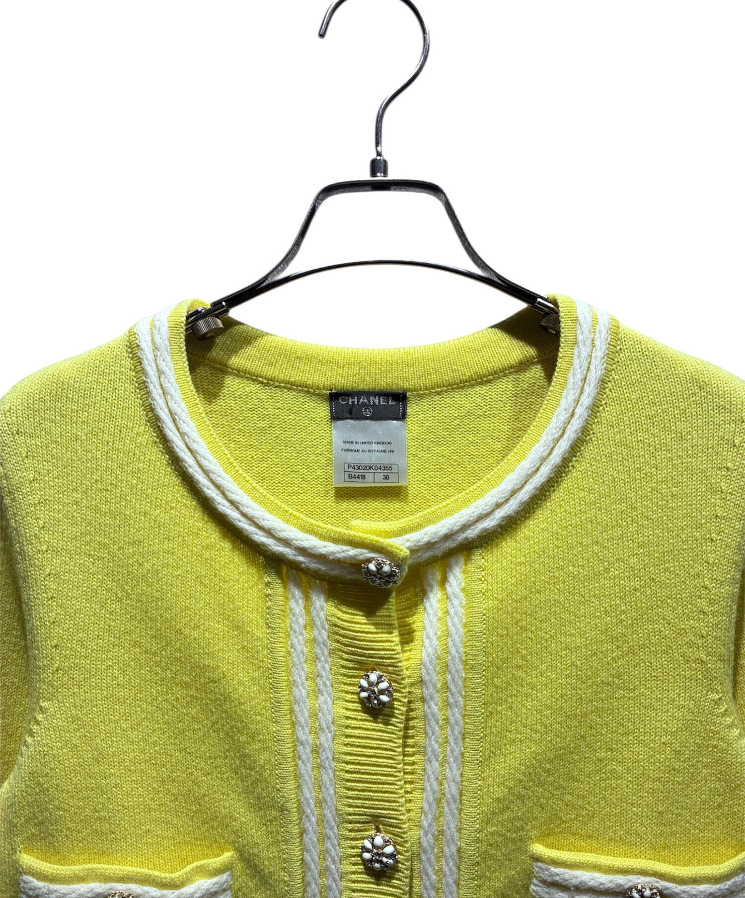 中古・古着通販】CHANEL (シャネル) ココボタンカシミヤカーディガン 