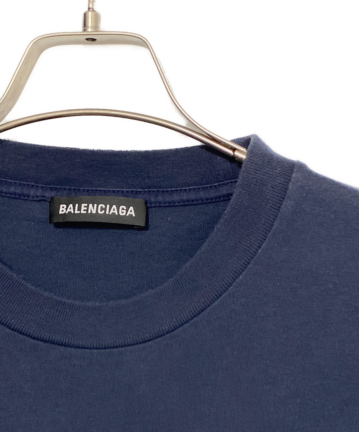 中古・古着通販】BALENCIAGA (バレンシアガ) ロゴTシャツ ネイビー 