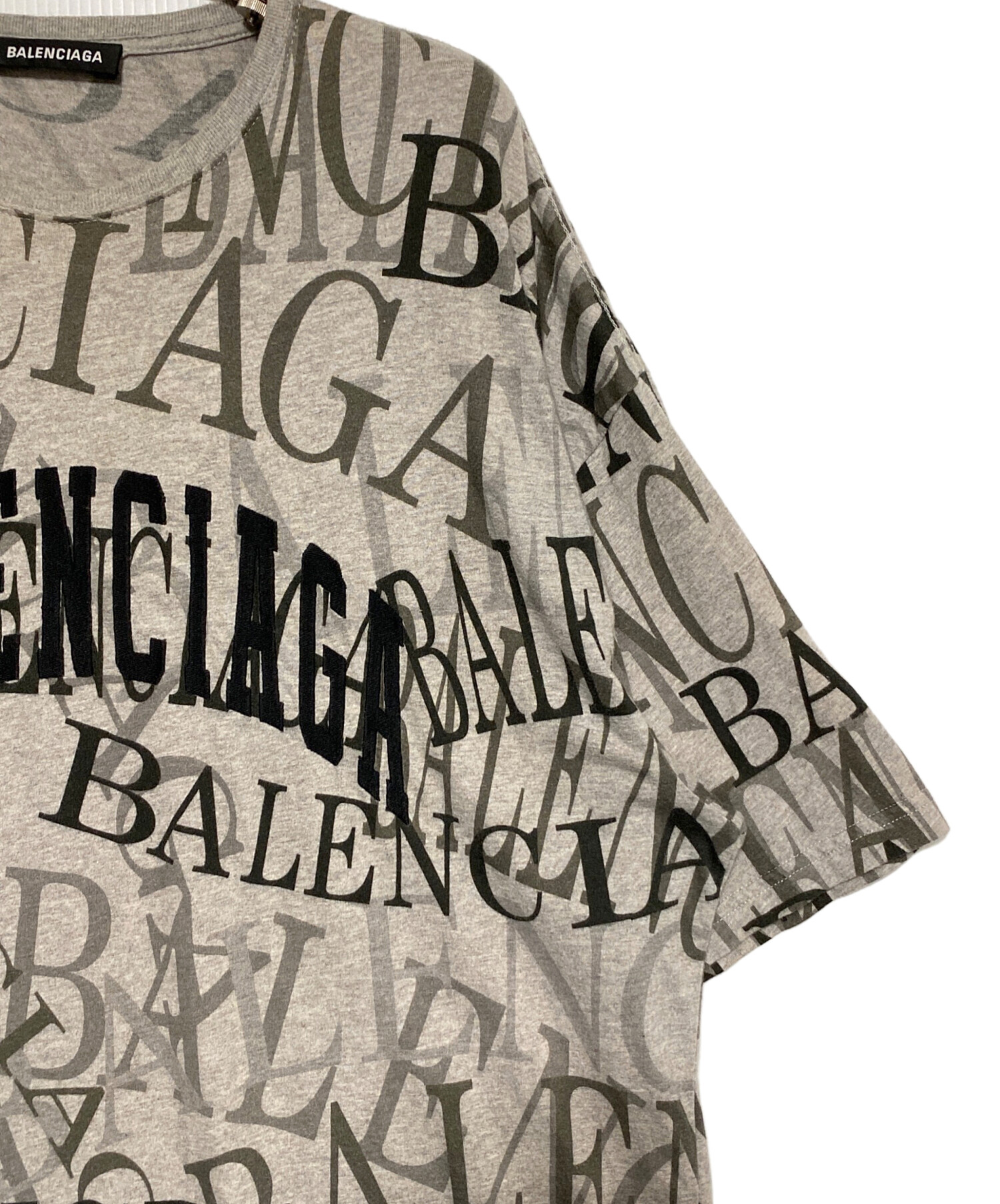 中古・古着通販】BALENCIAGA (バレンシアガ) ロゴTシャツ グレー