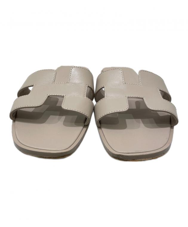 エルメスオランエトゥープサンダル37